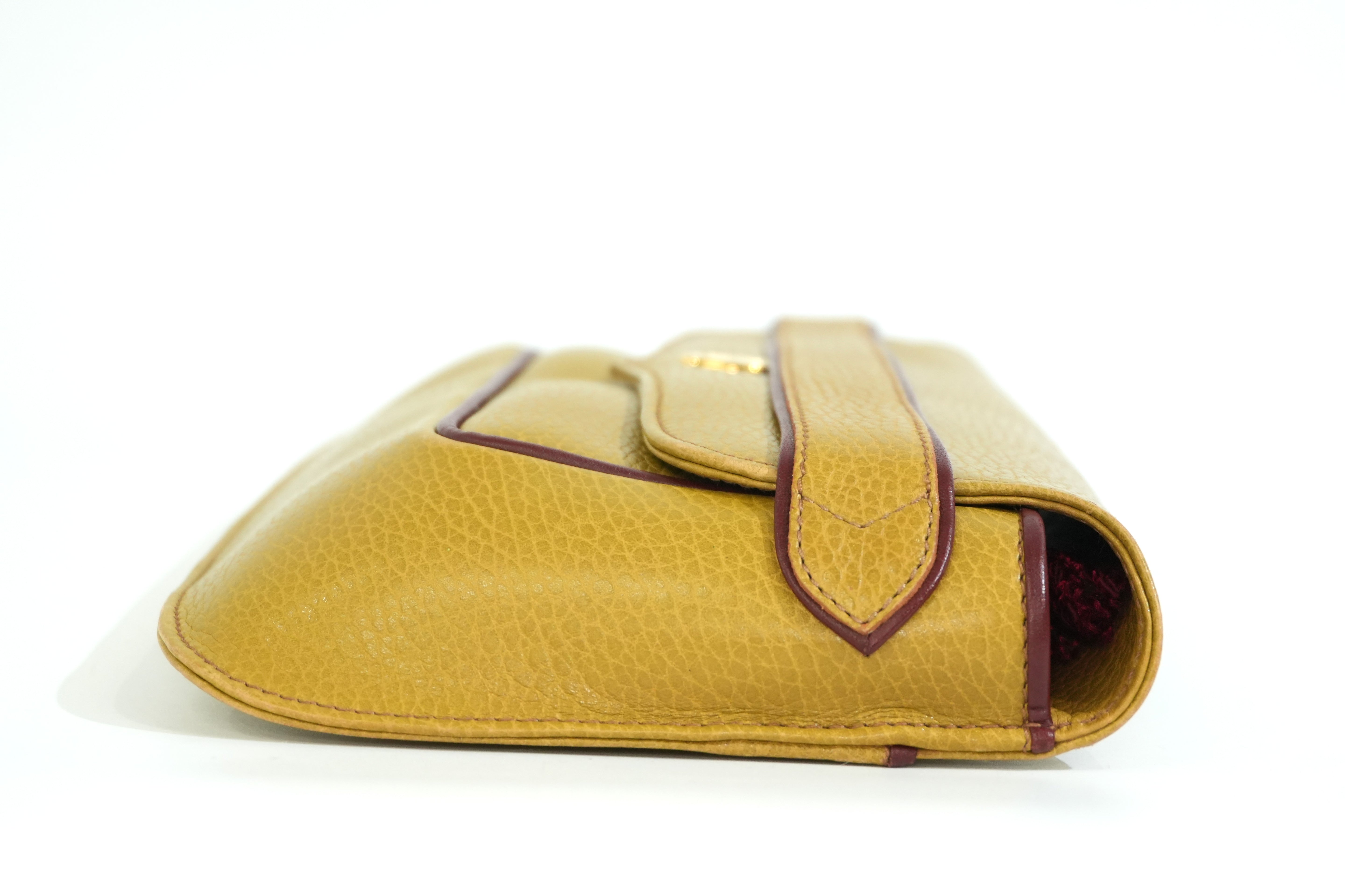 Pre-owned Cartier Pouch Mustard Yellow