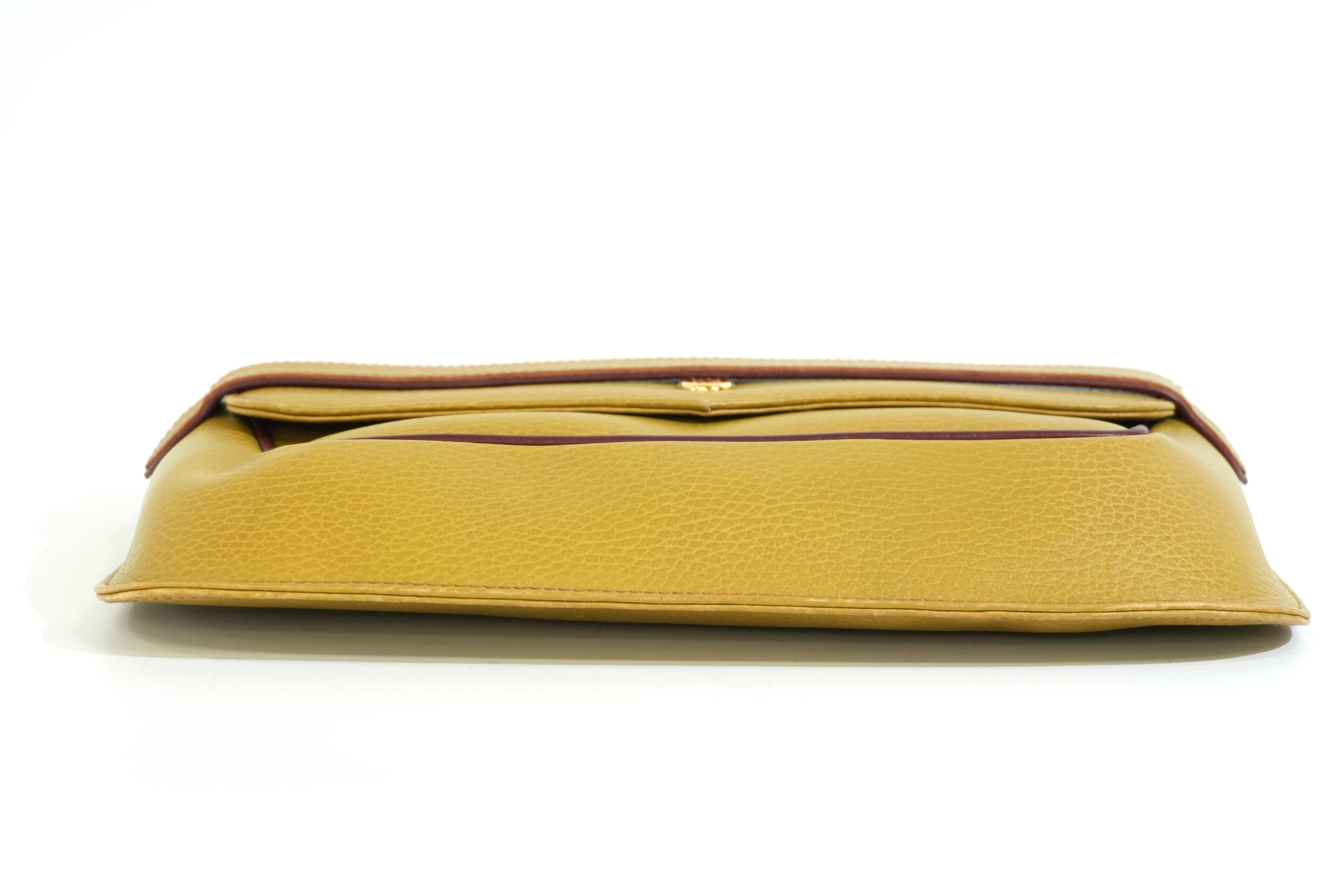 Pre-owned Cartier Pouch Mustard Yellow