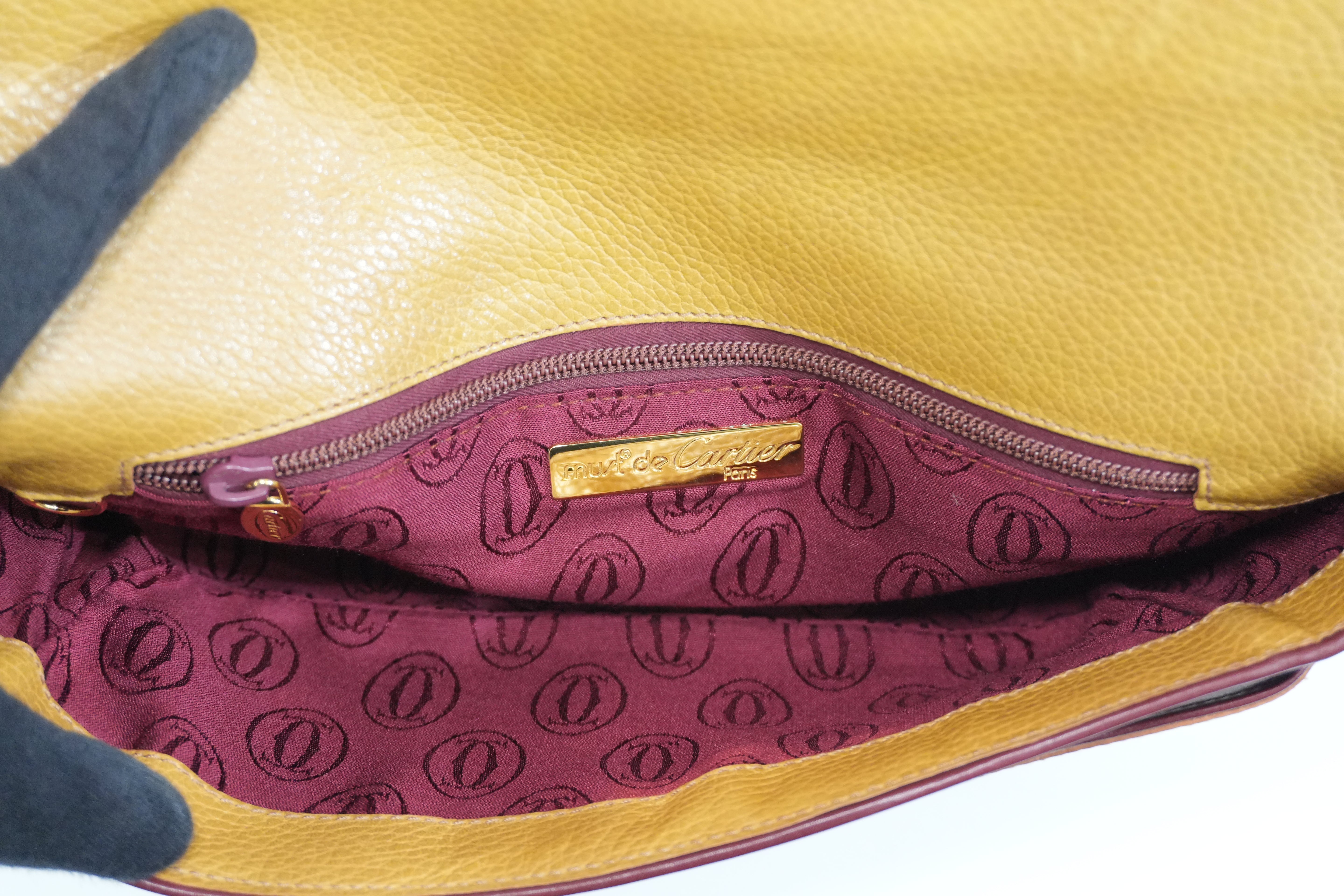 Pre-owned Cartier Pouch Mustard Yellow
