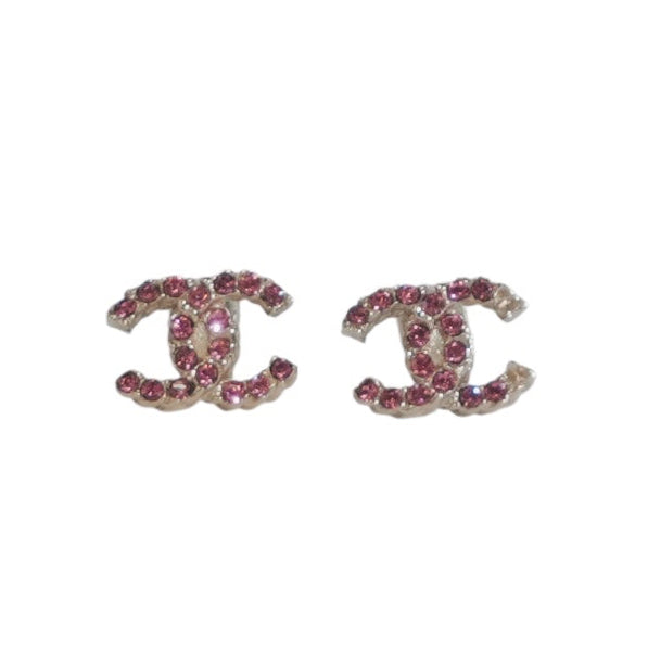 Pre-owned Chanel CC Earrings Pink