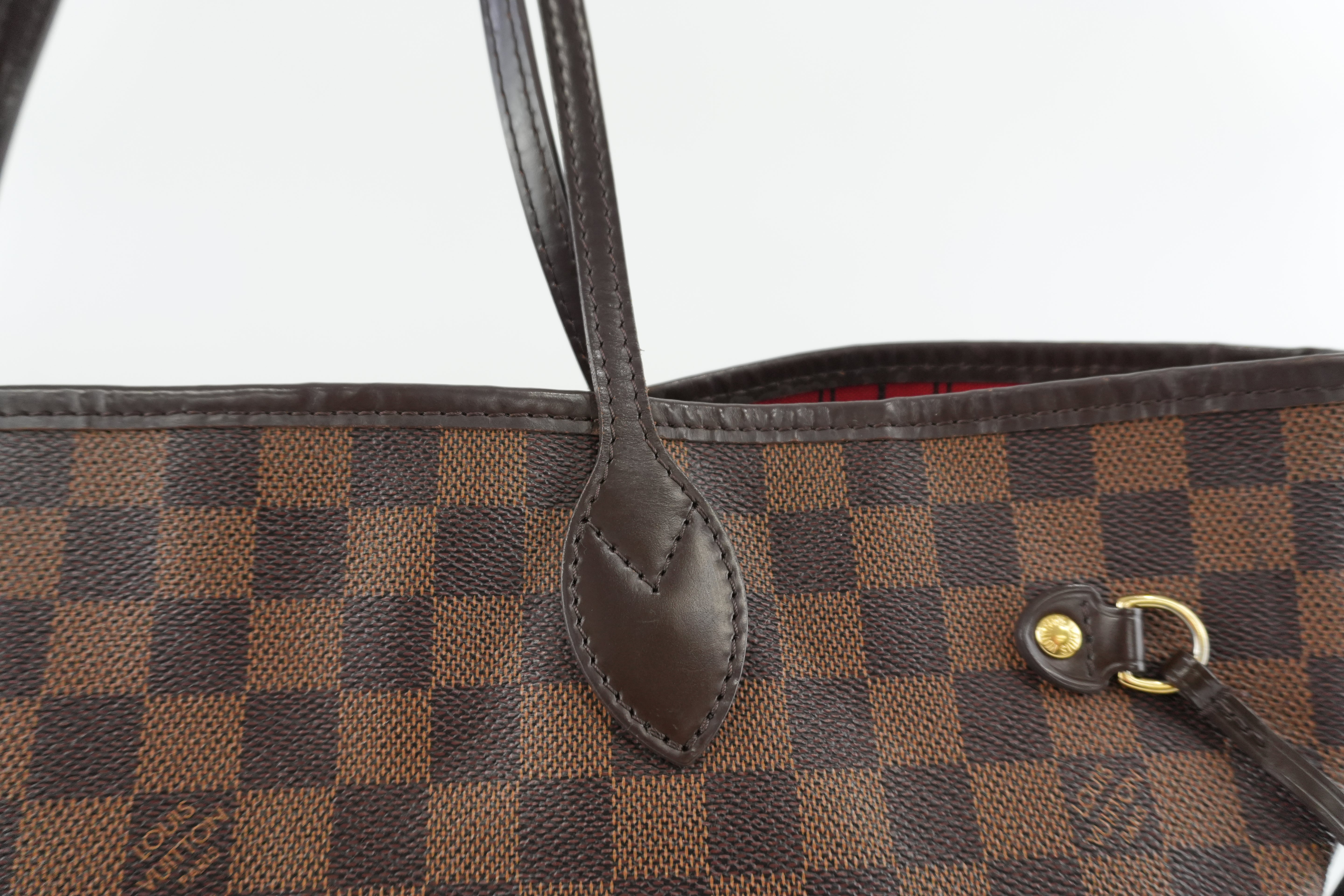 Louis Vuitton Damier Ebene Neverfull MM Shoulder Tote Used