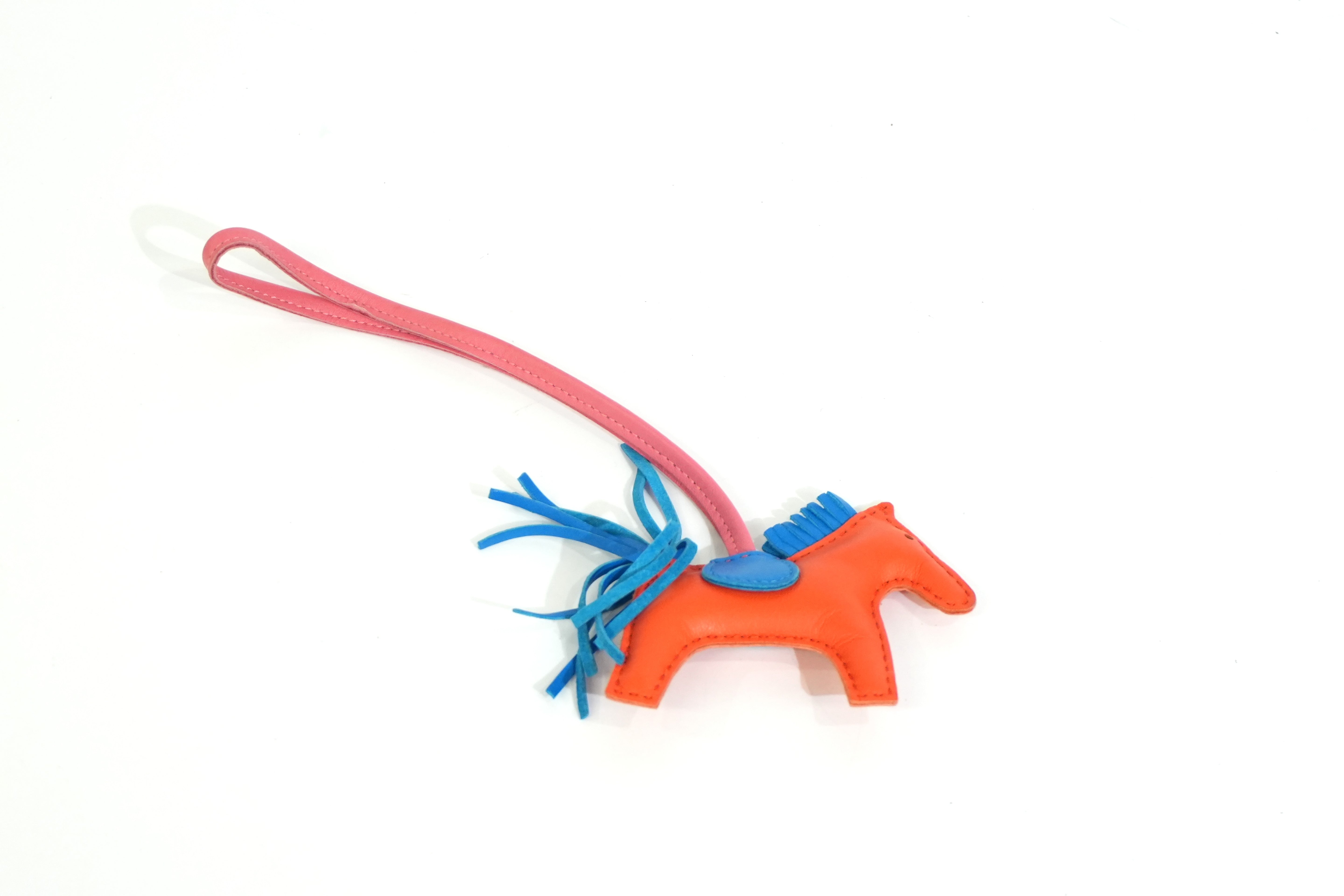 Pre-owned Hermes Rodeo Bag Charm Orange