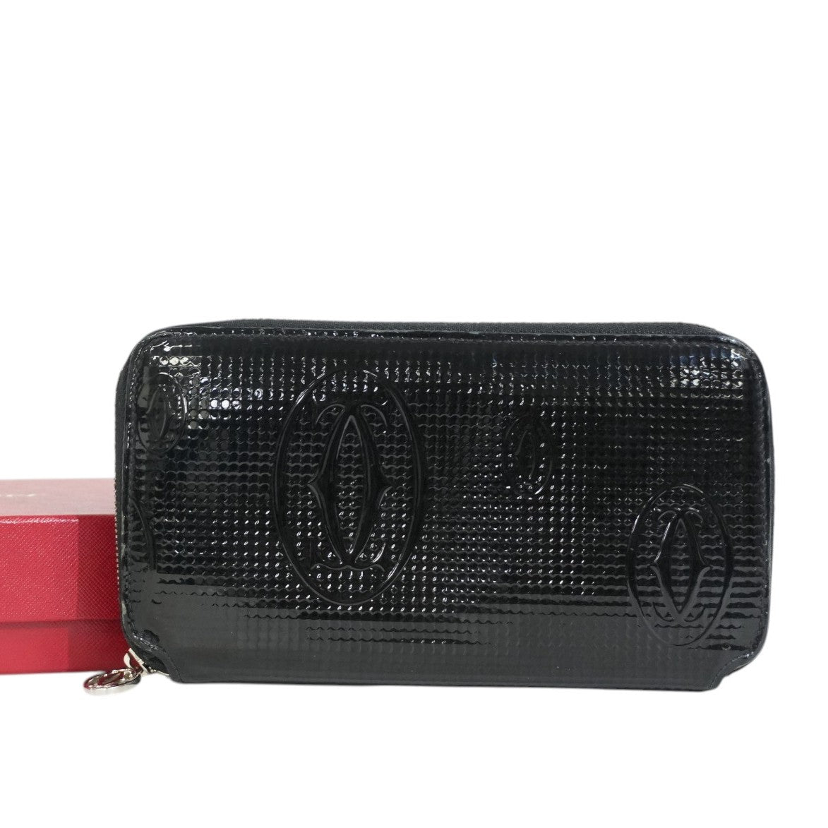 Pre-owned Cartier Zippy Long Wallet Black