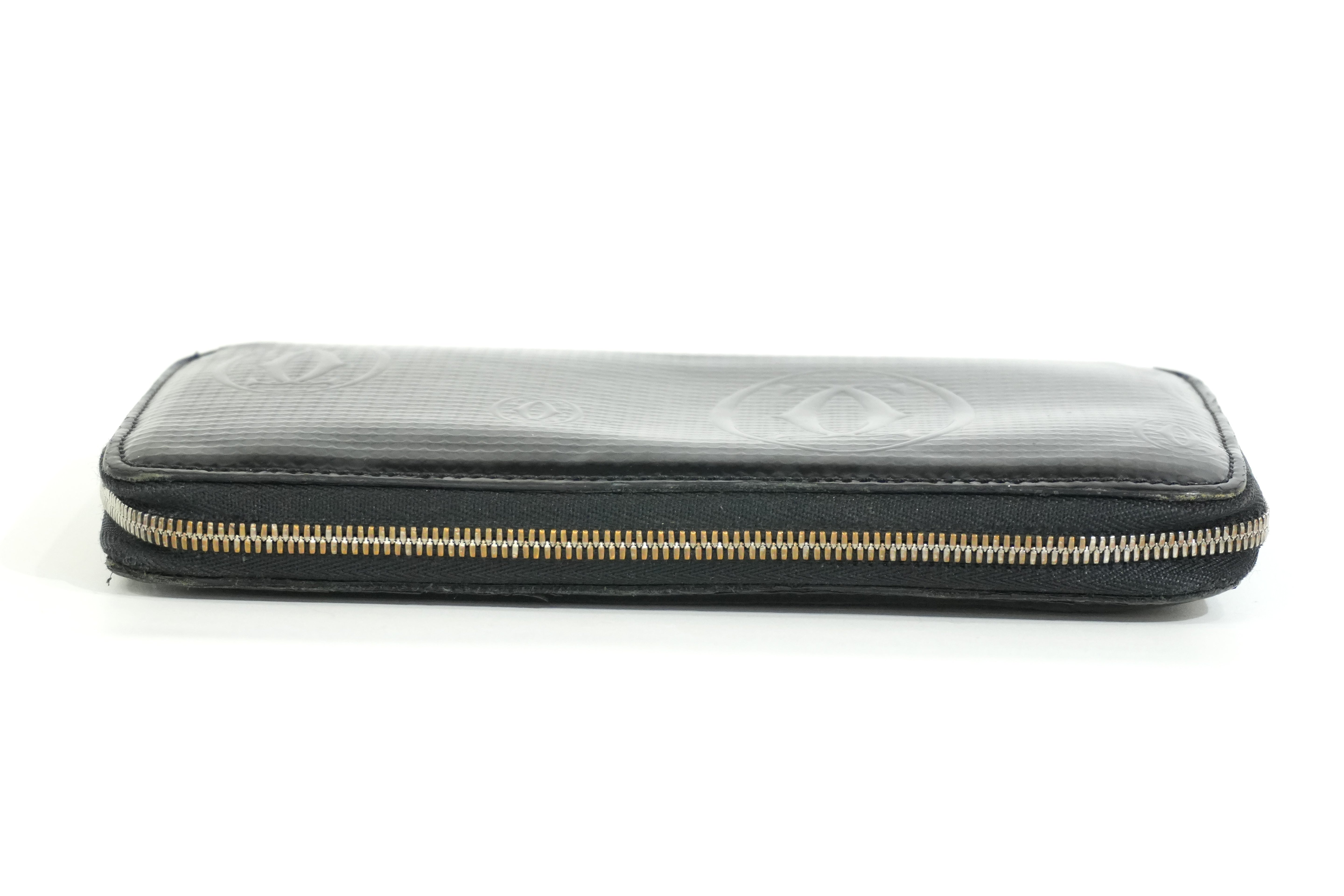 Pre-owned Cartier Zippy Long Wallet Black