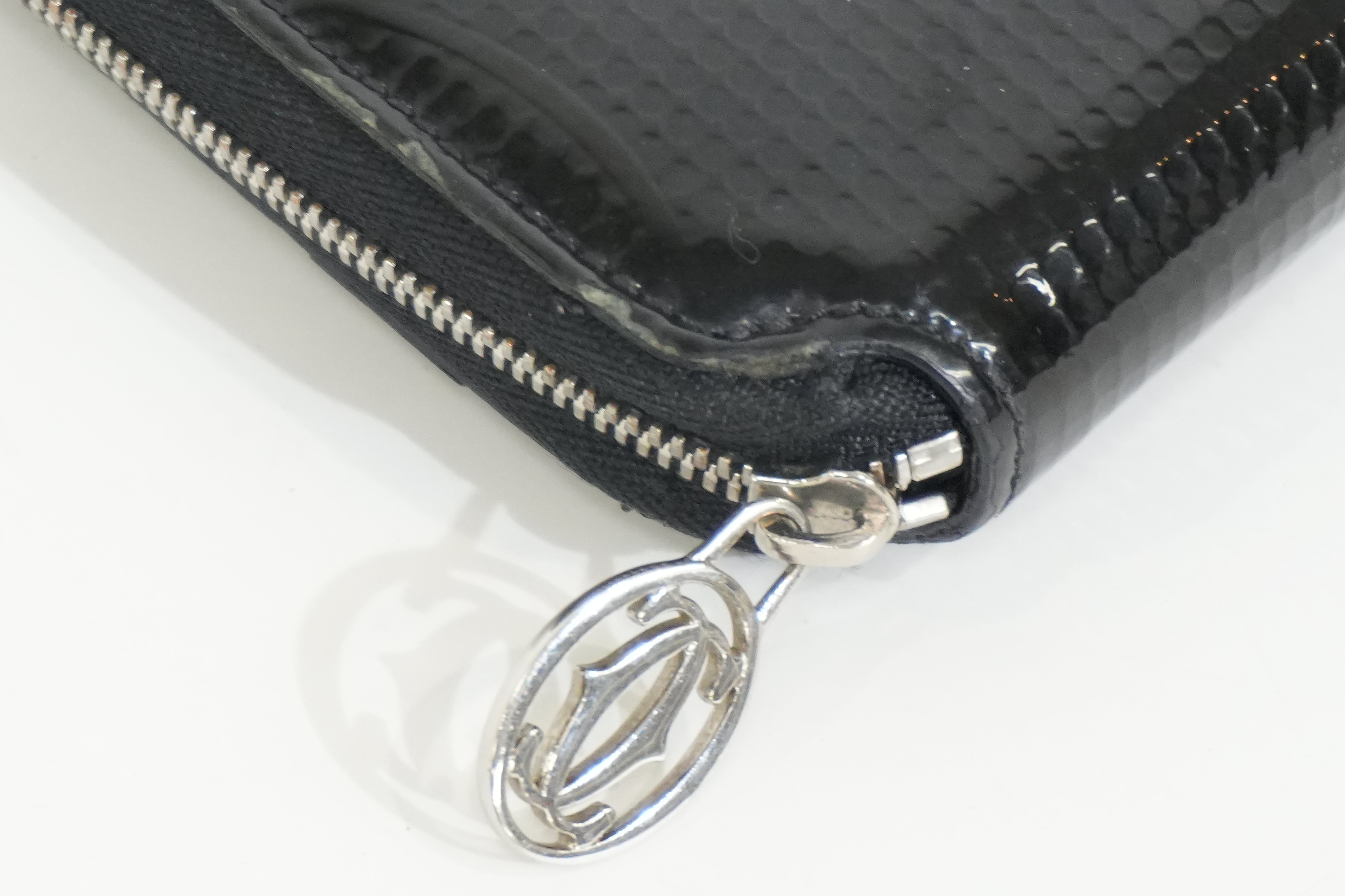 Pre-owned Cartier Zippy Long Wallet Black