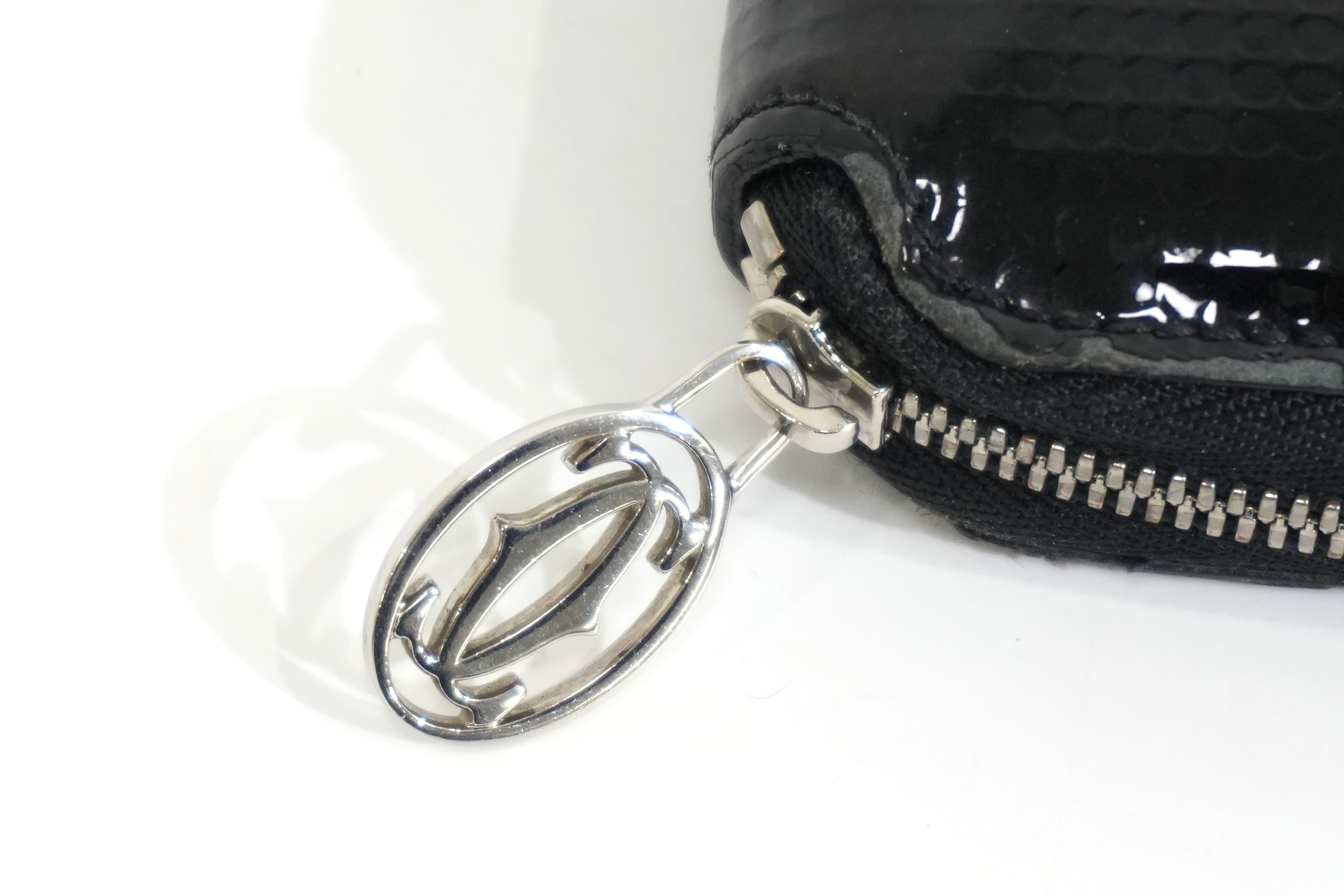 Pre-owned Cartier Zippy Long Wallet Black
