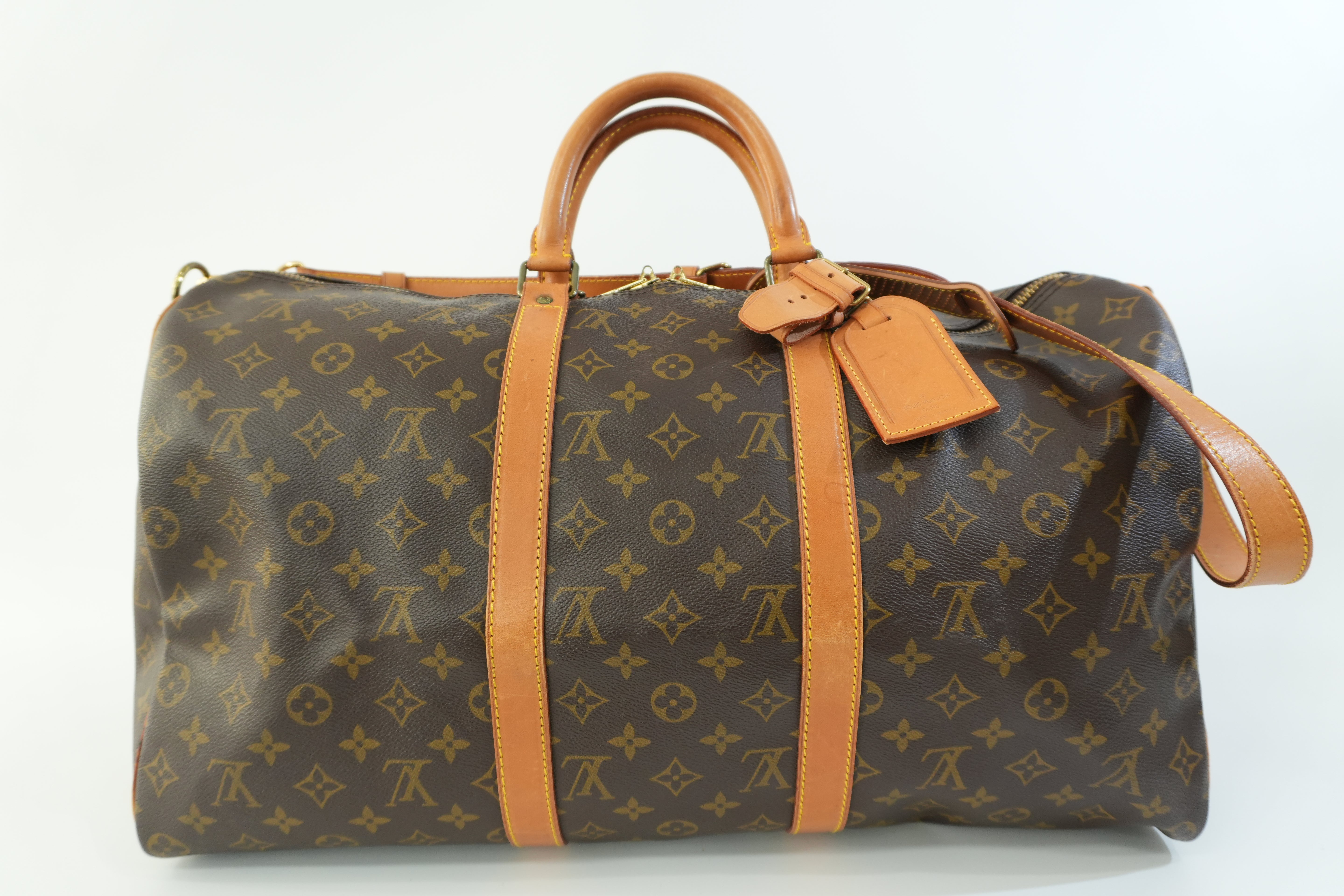 Pre-owned Louis Vuitton Monogram Keepall 50 Bandouliere Travel Bag