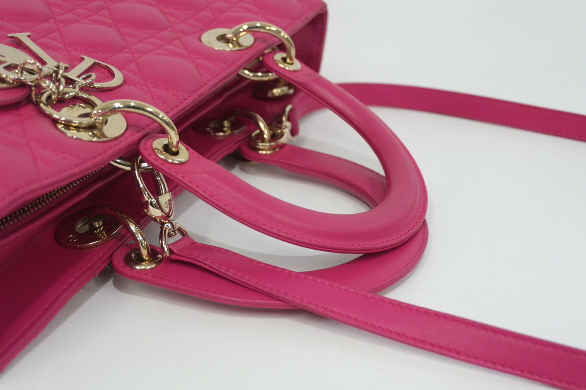 Pre-Owned Dior Lady Dior Shoulder Bag Pink