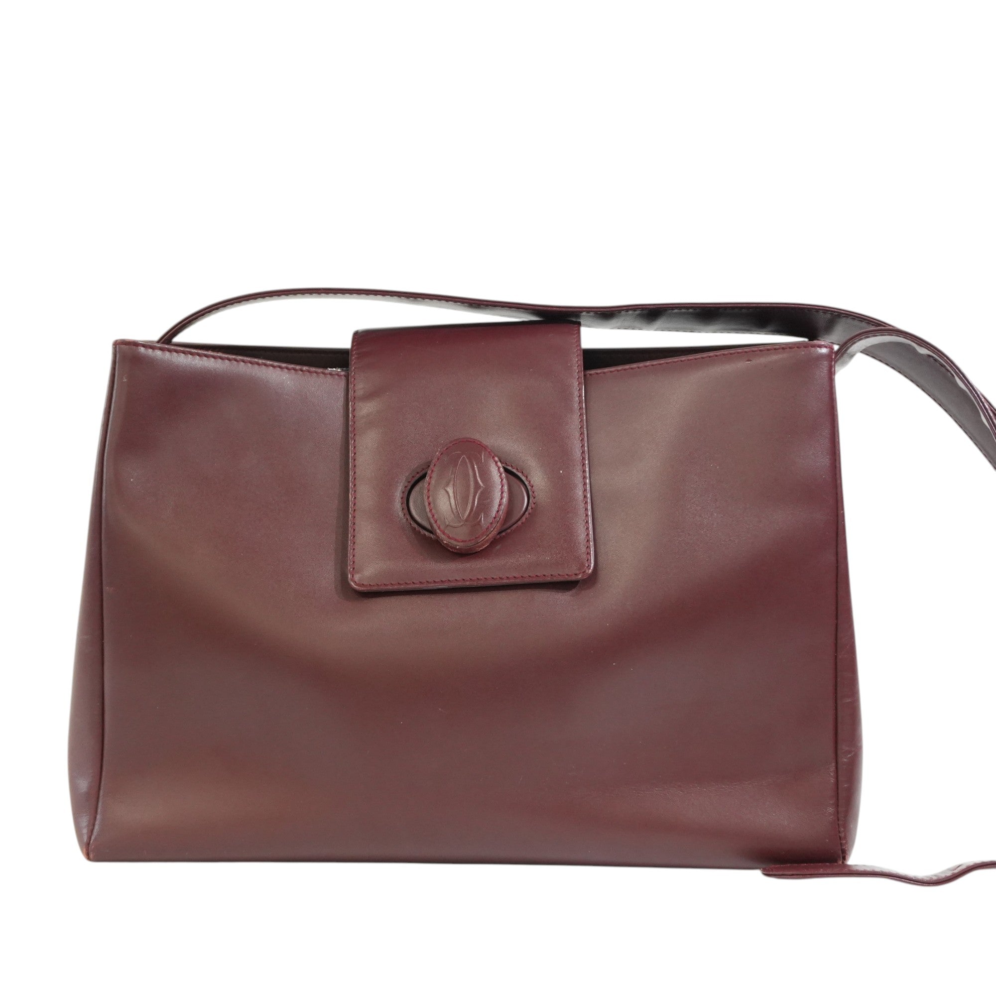 Pre-owned Cartier Crossbody Bag Burgundy