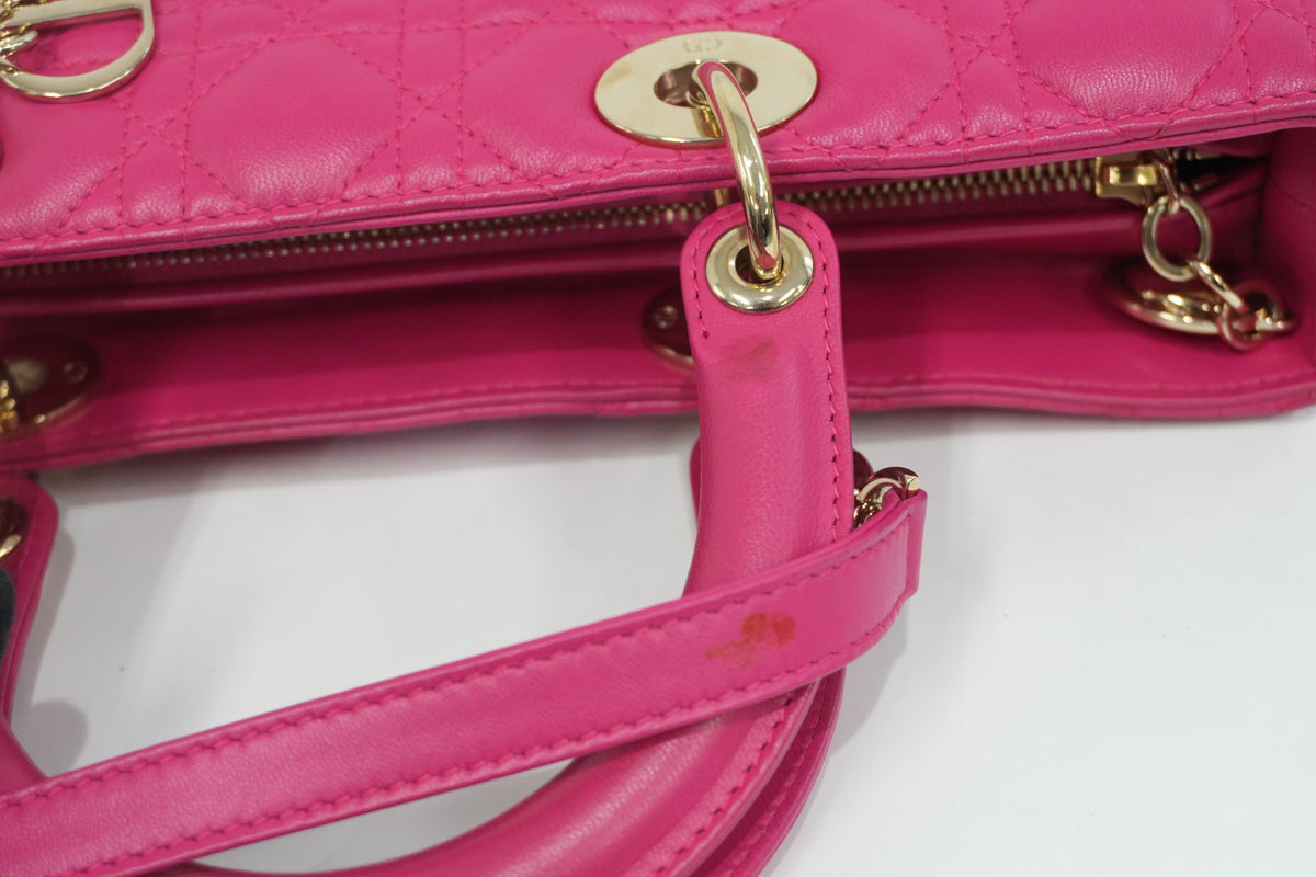 Pre-Owned Dior Lady Dior Shoulder Bag Pink