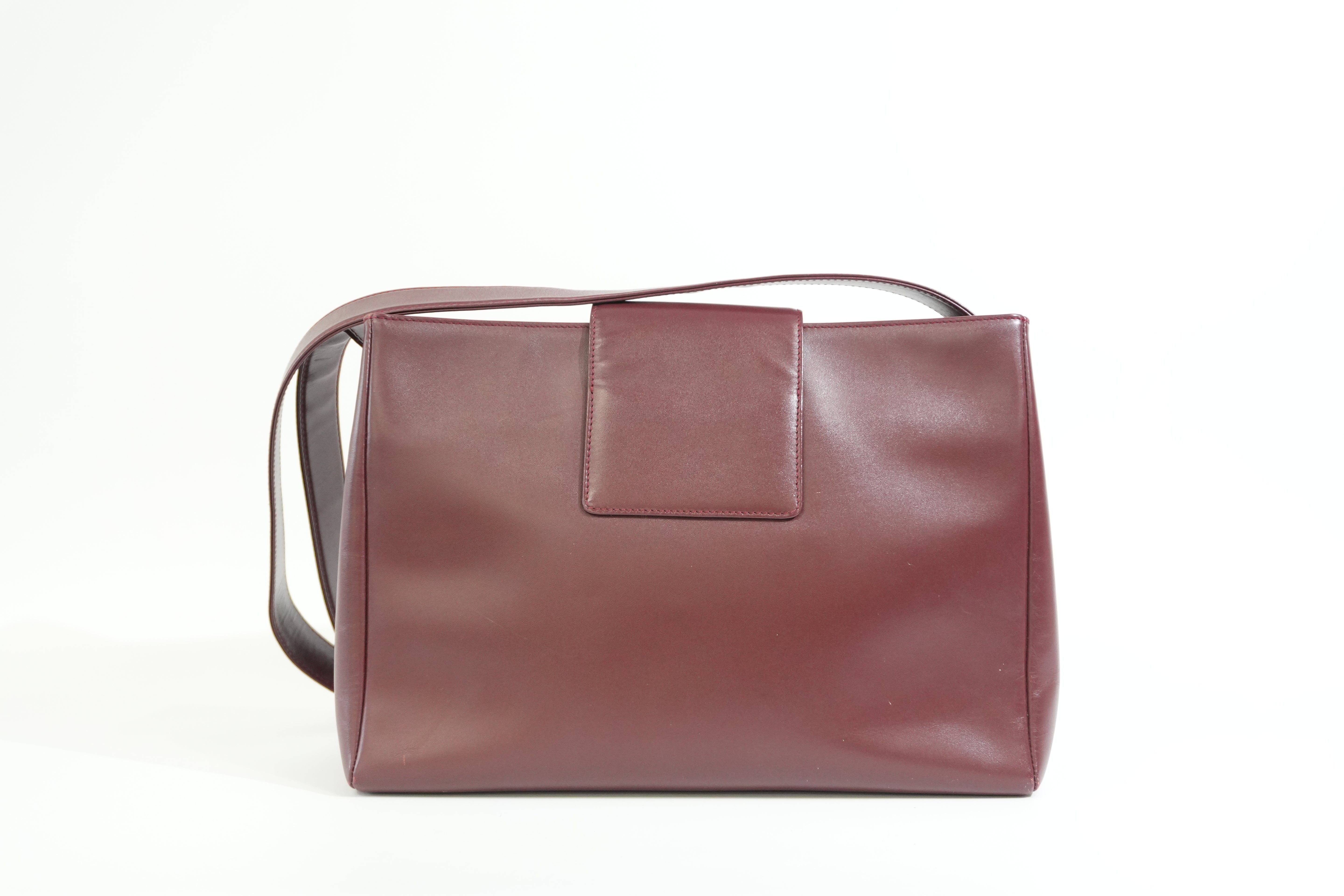 Pre-owned Cartier Crossbody Bag Burgundy