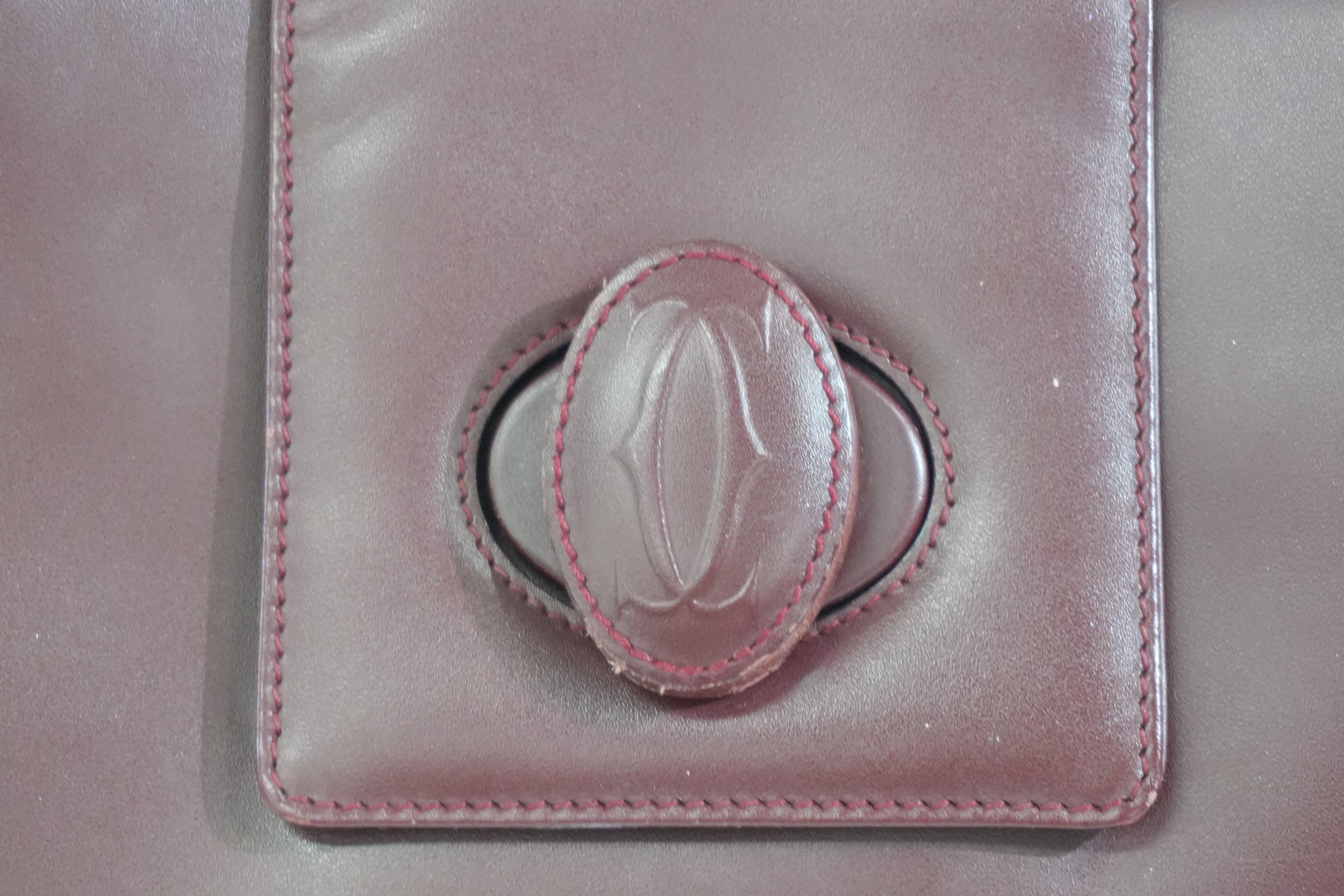 Pre-owned Cartier Crossbody Bag Burgundy