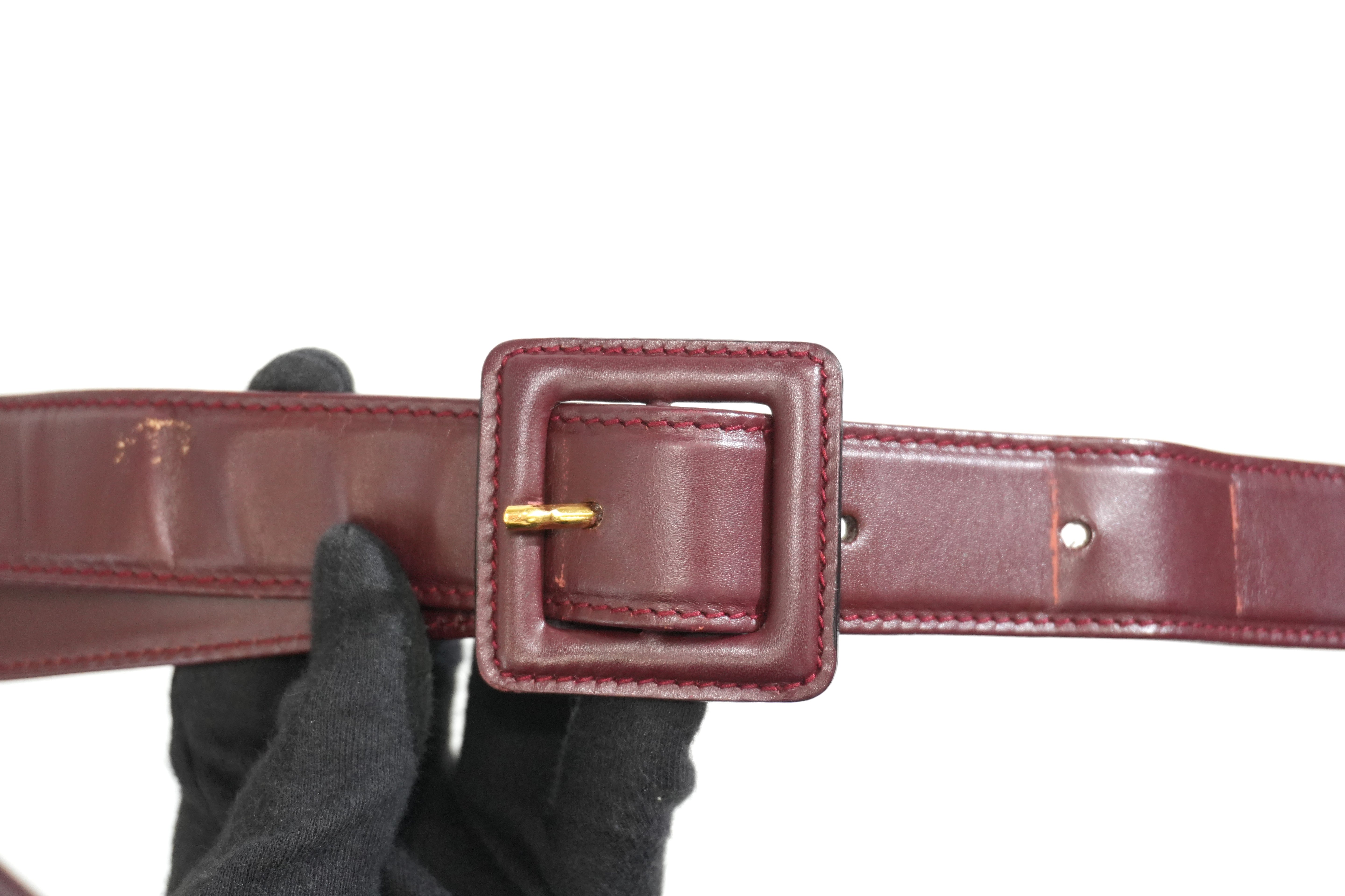 Pre-owned Cartier Crossbody Bag Burgundy