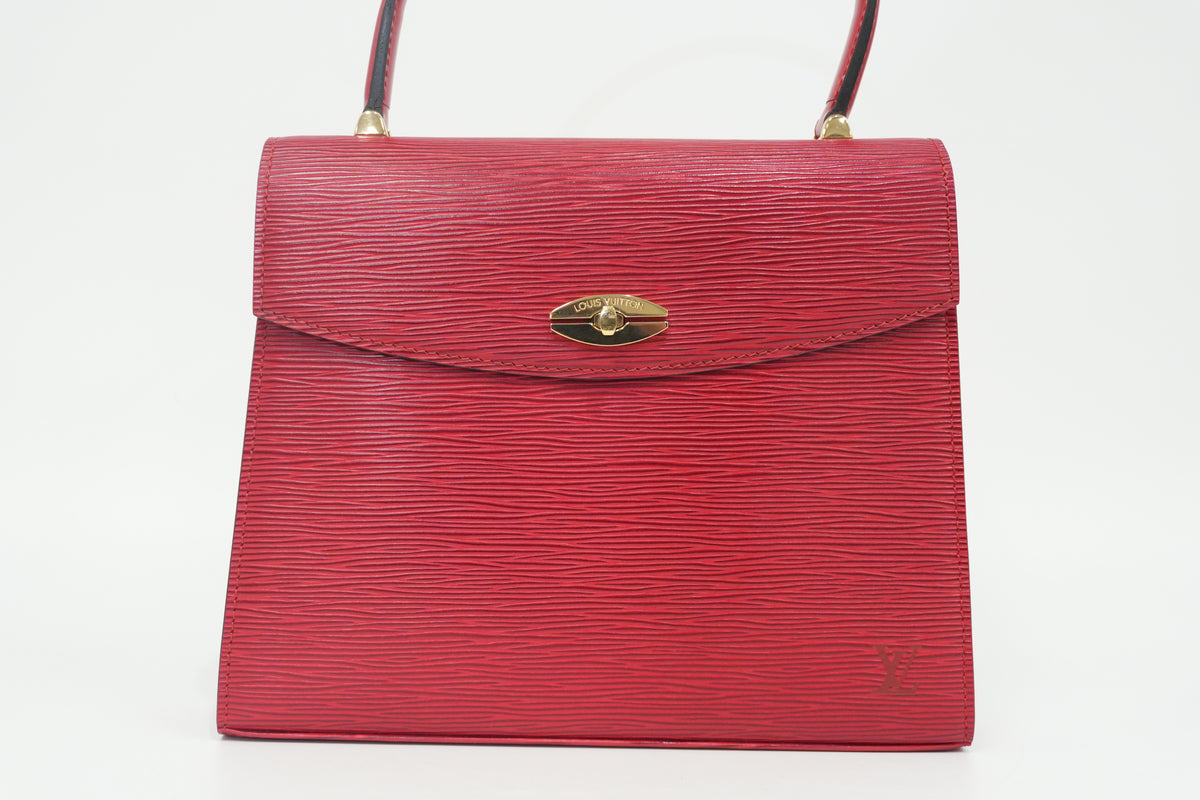 Pre-Owned Louis Vuitton Epi Malesherbe Handbag Red