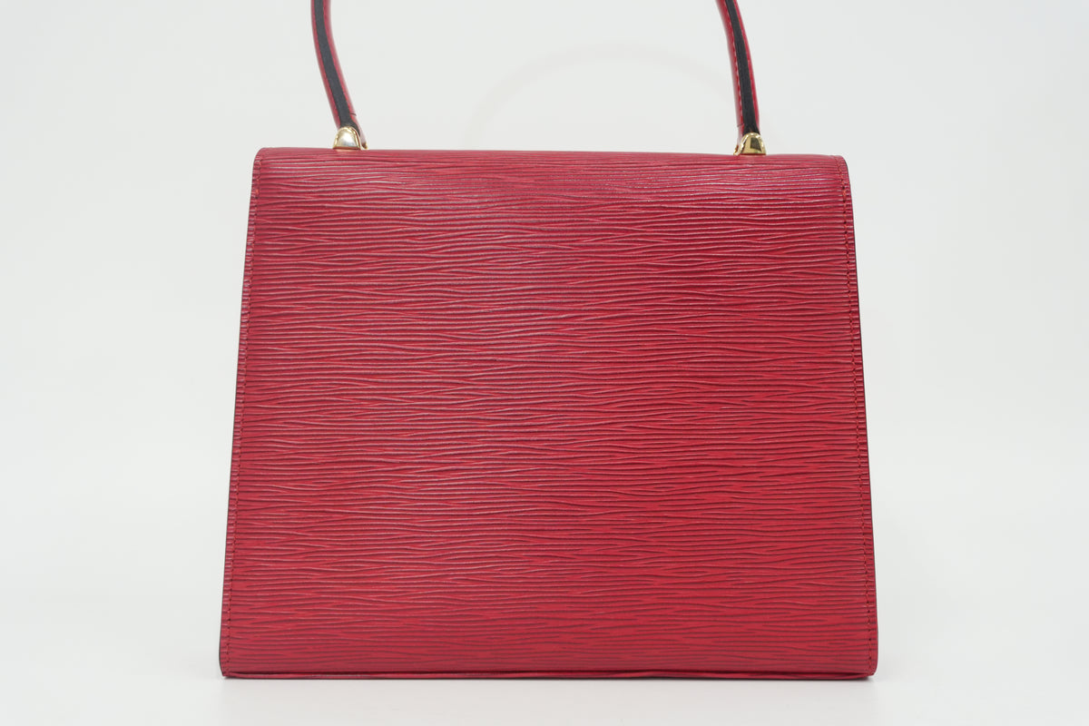Pre-Owned Louis Vuitton Epi Malesherbe Handbag Red