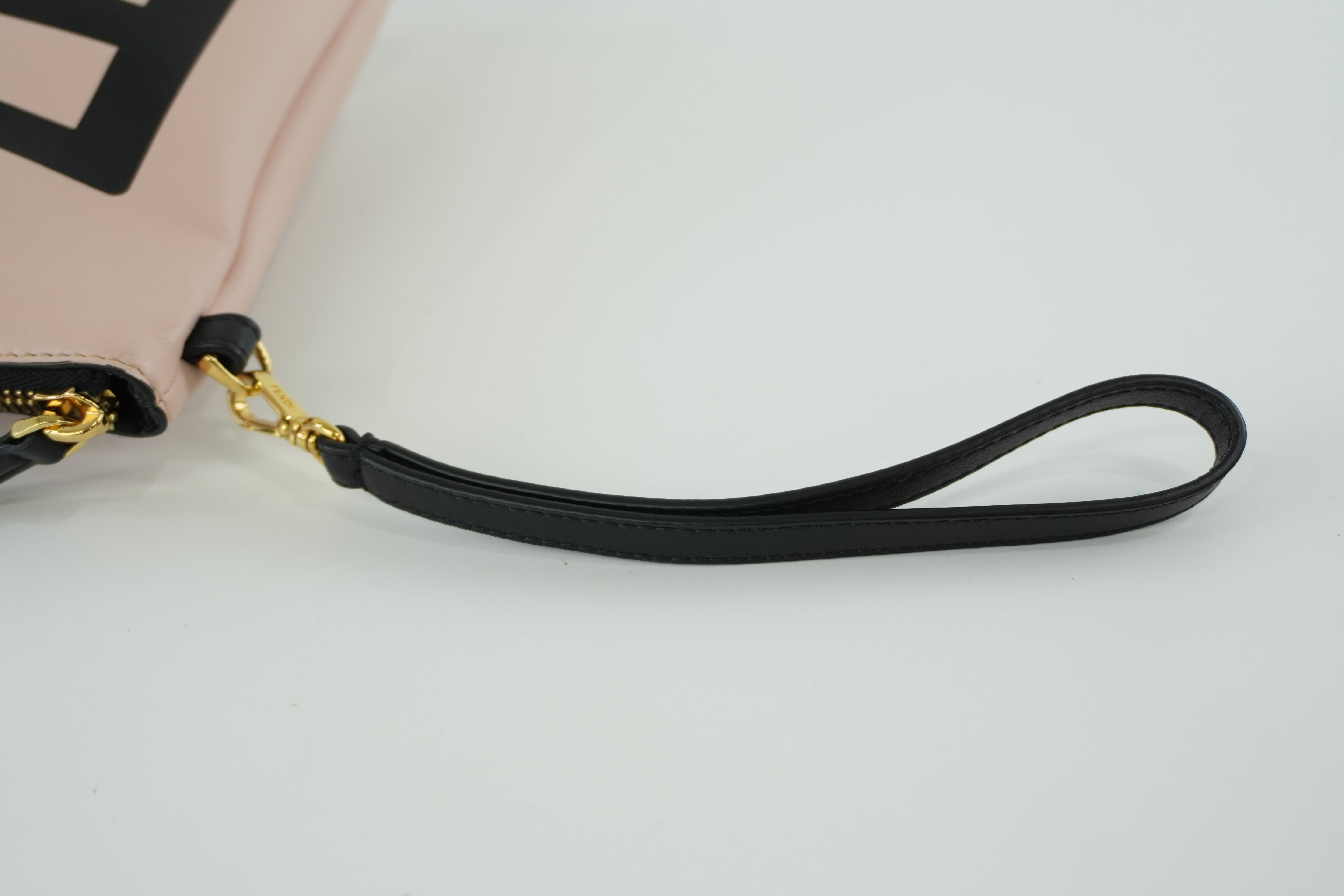 Fendi Clutch Bag Pink Leather Used