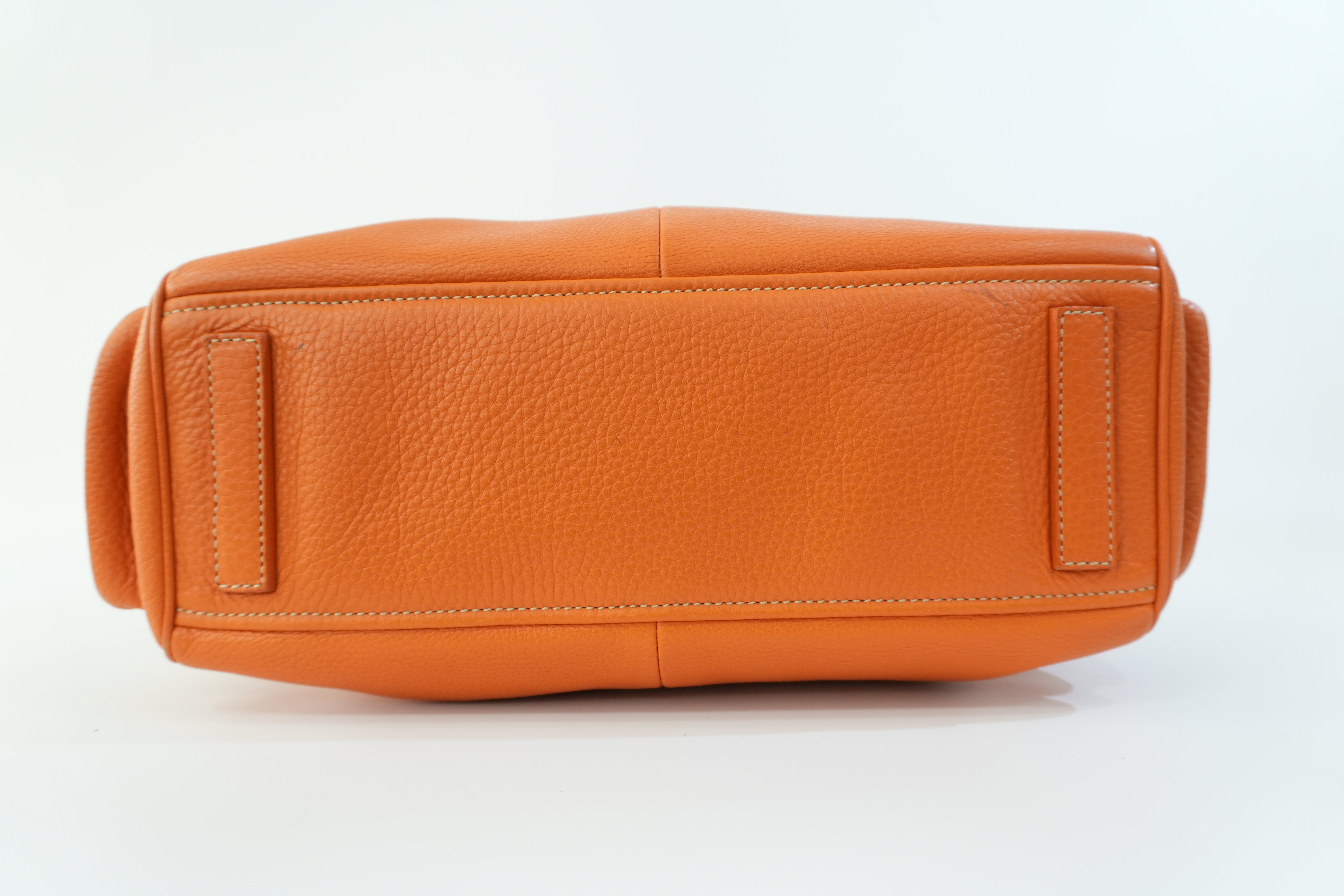 Prada Leather Tote Bag Orange Used