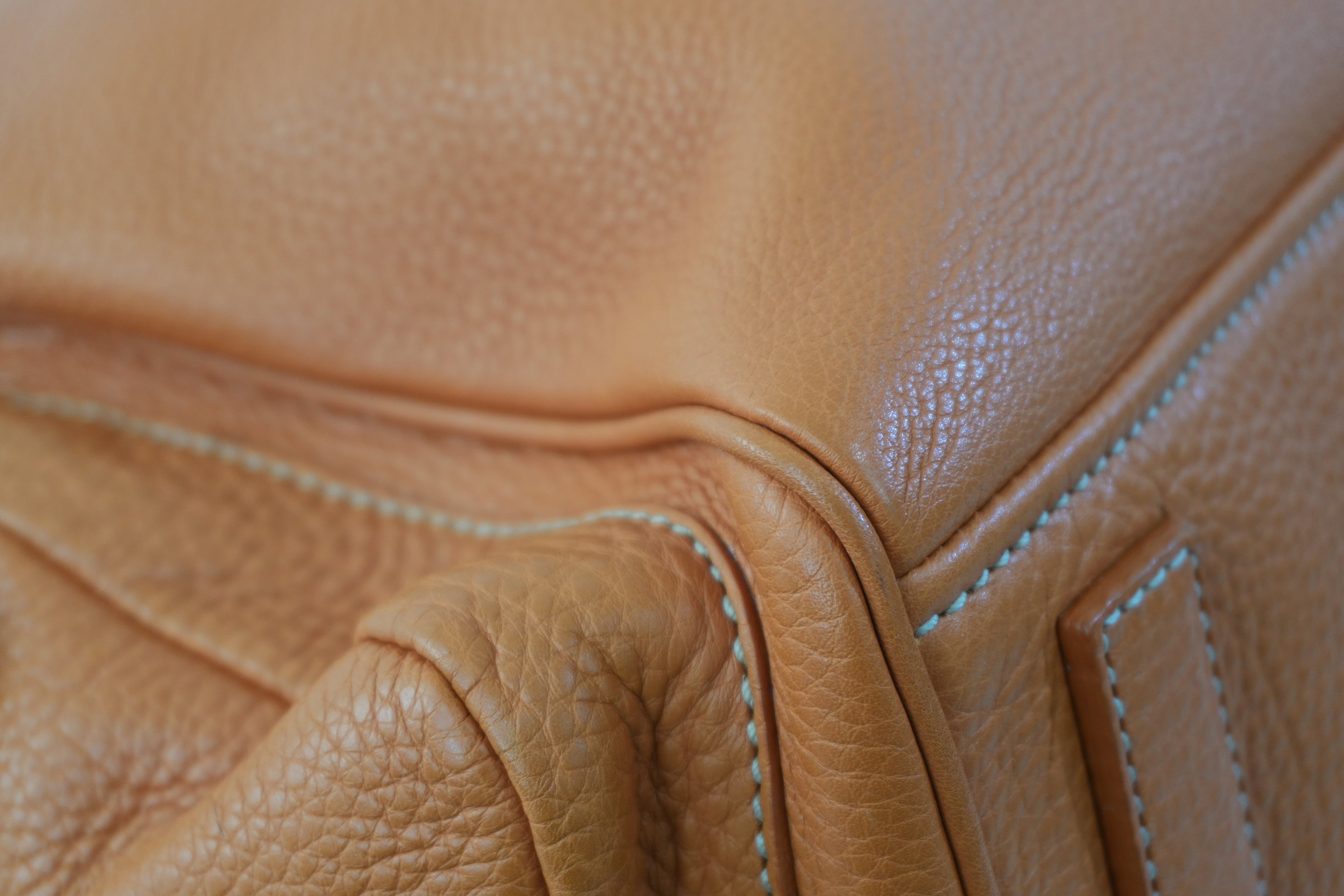 Prada Leather Tote Bag Orange Used