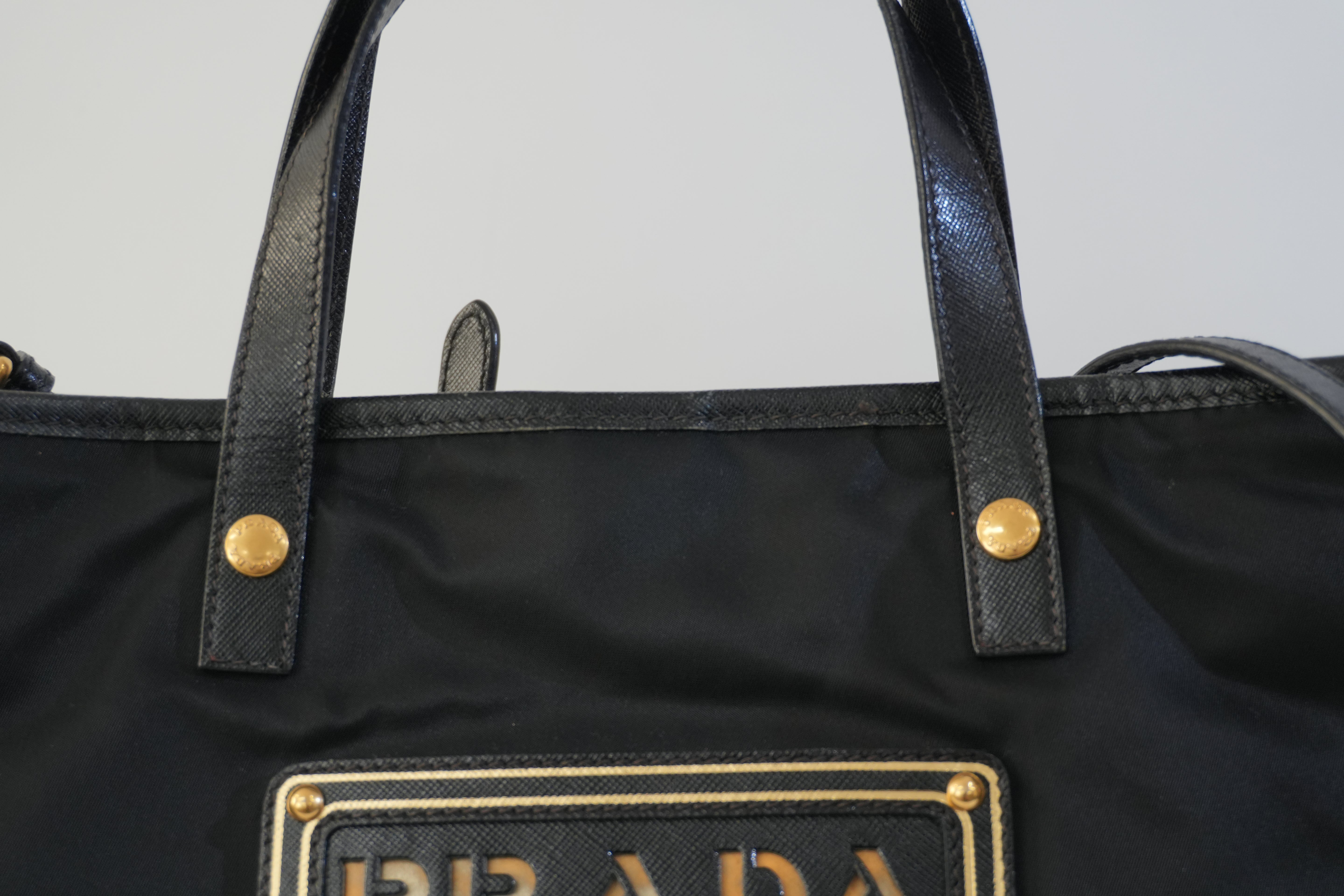 Pre-owned Prada Nylon Two Way Shoulder Bag Black