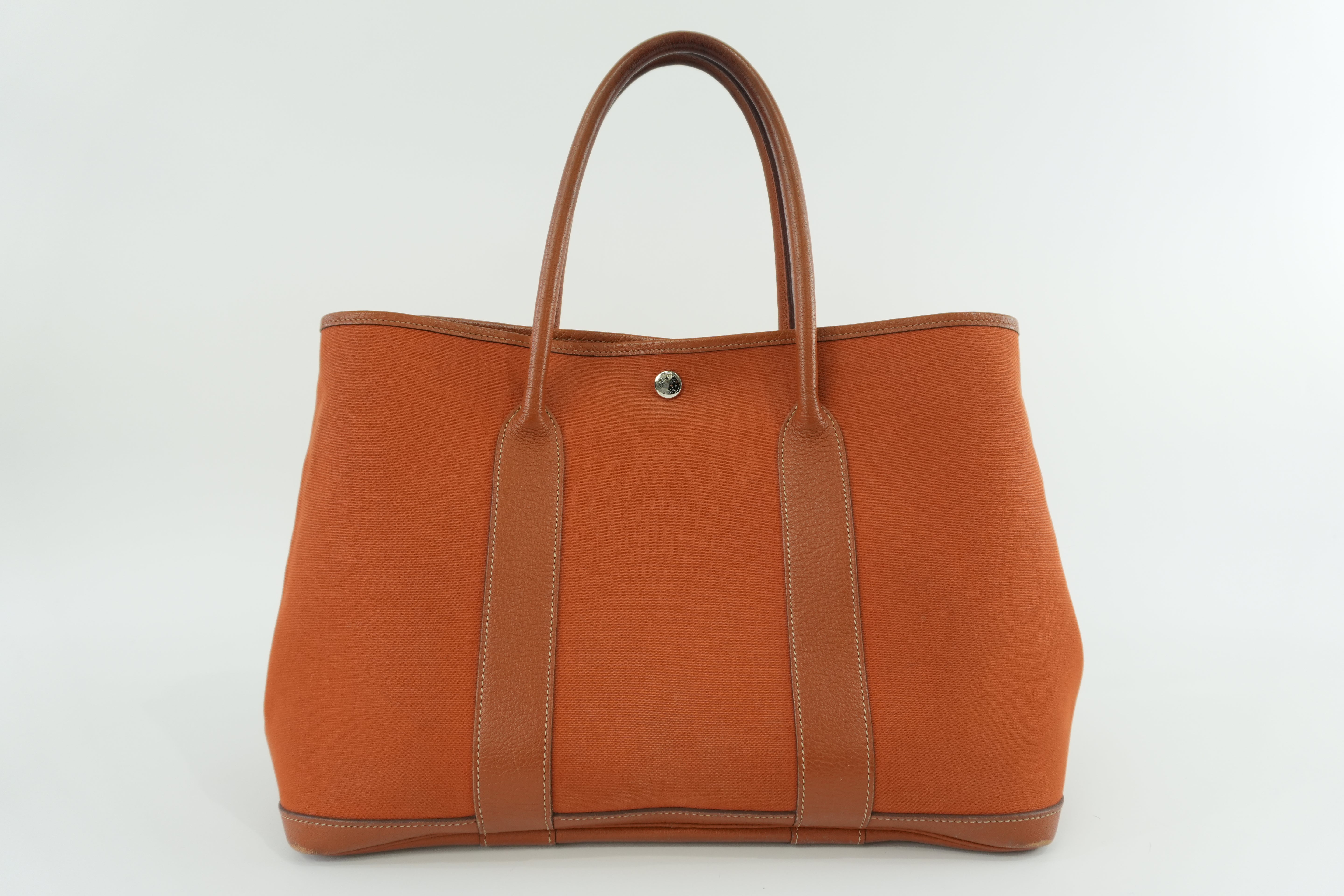Hermes Garden Party Canvas Orange Used
