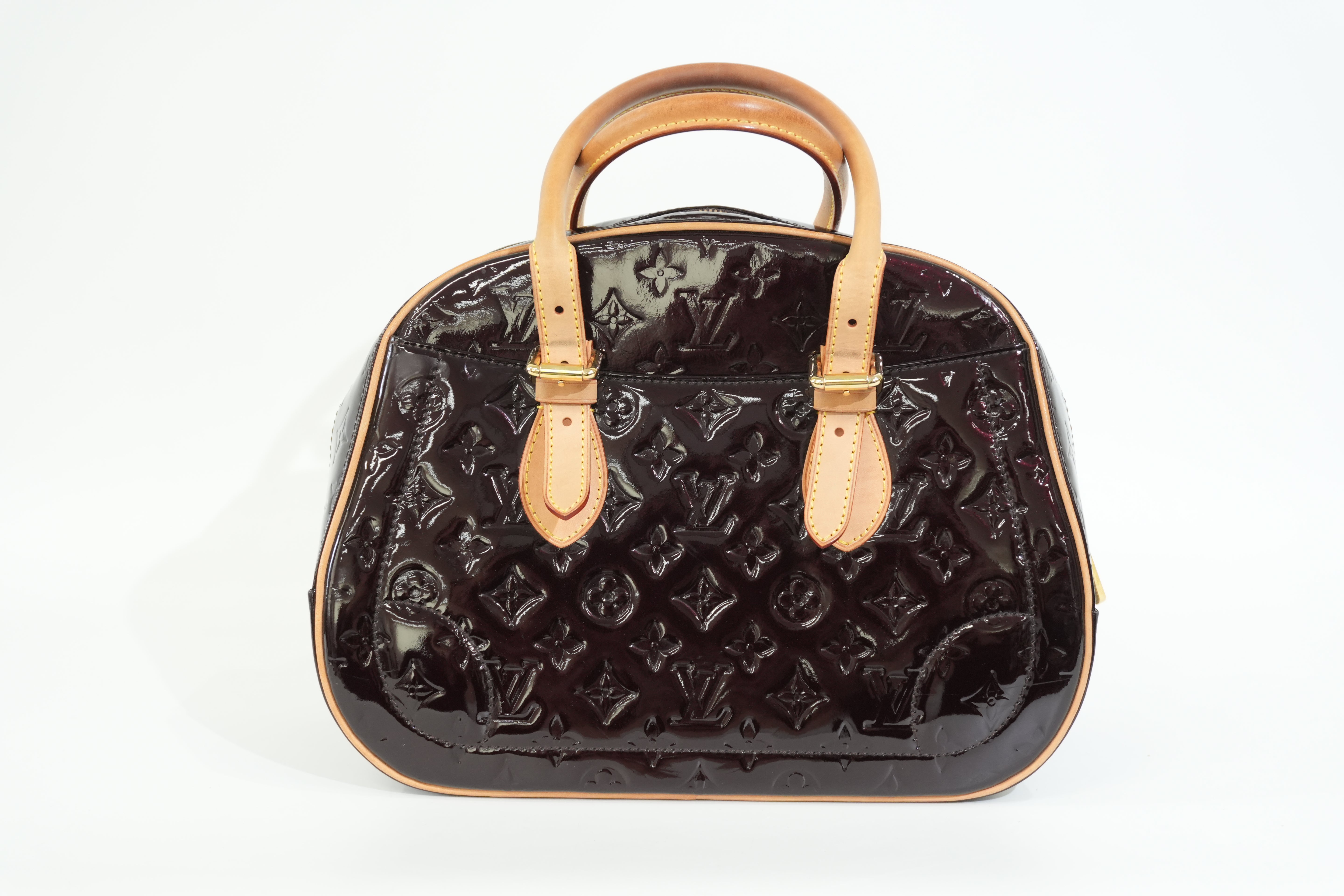 Pre-owned Louis Vuitton Vernis Summit Drive Handbag Amarante