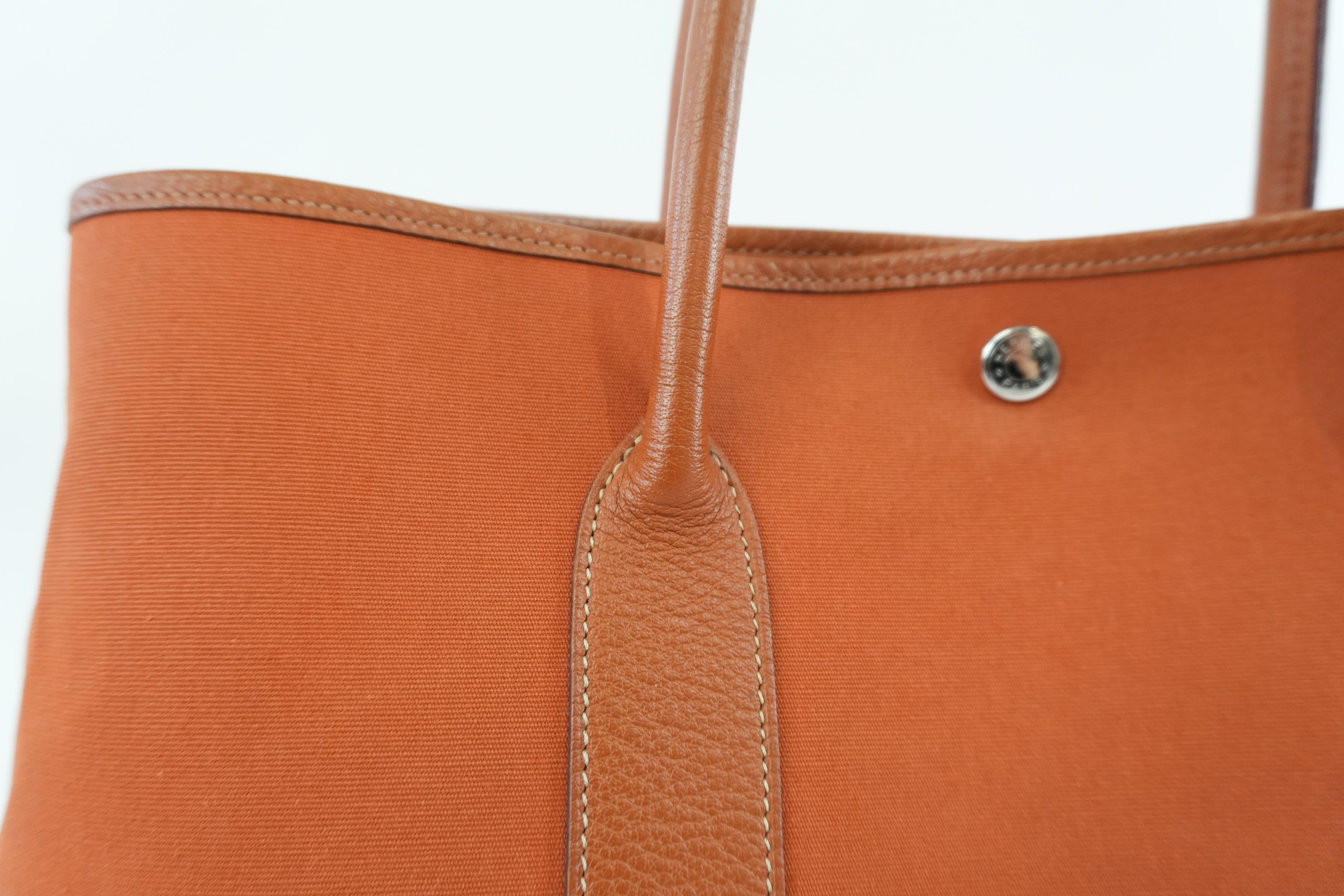 Hermes Garden Party Canvas Orange Used