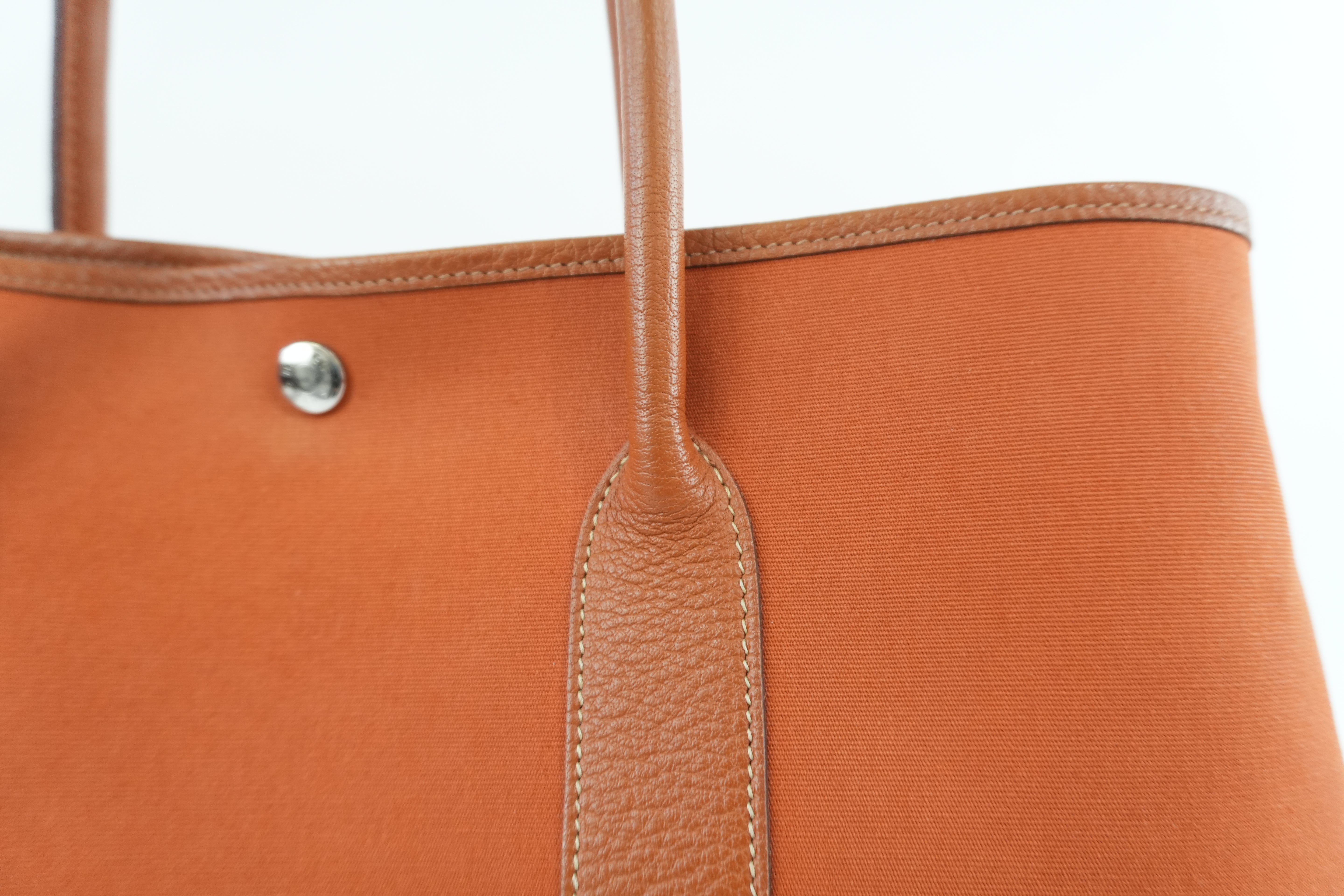 Hermes Garden Party Canvas Orange Used