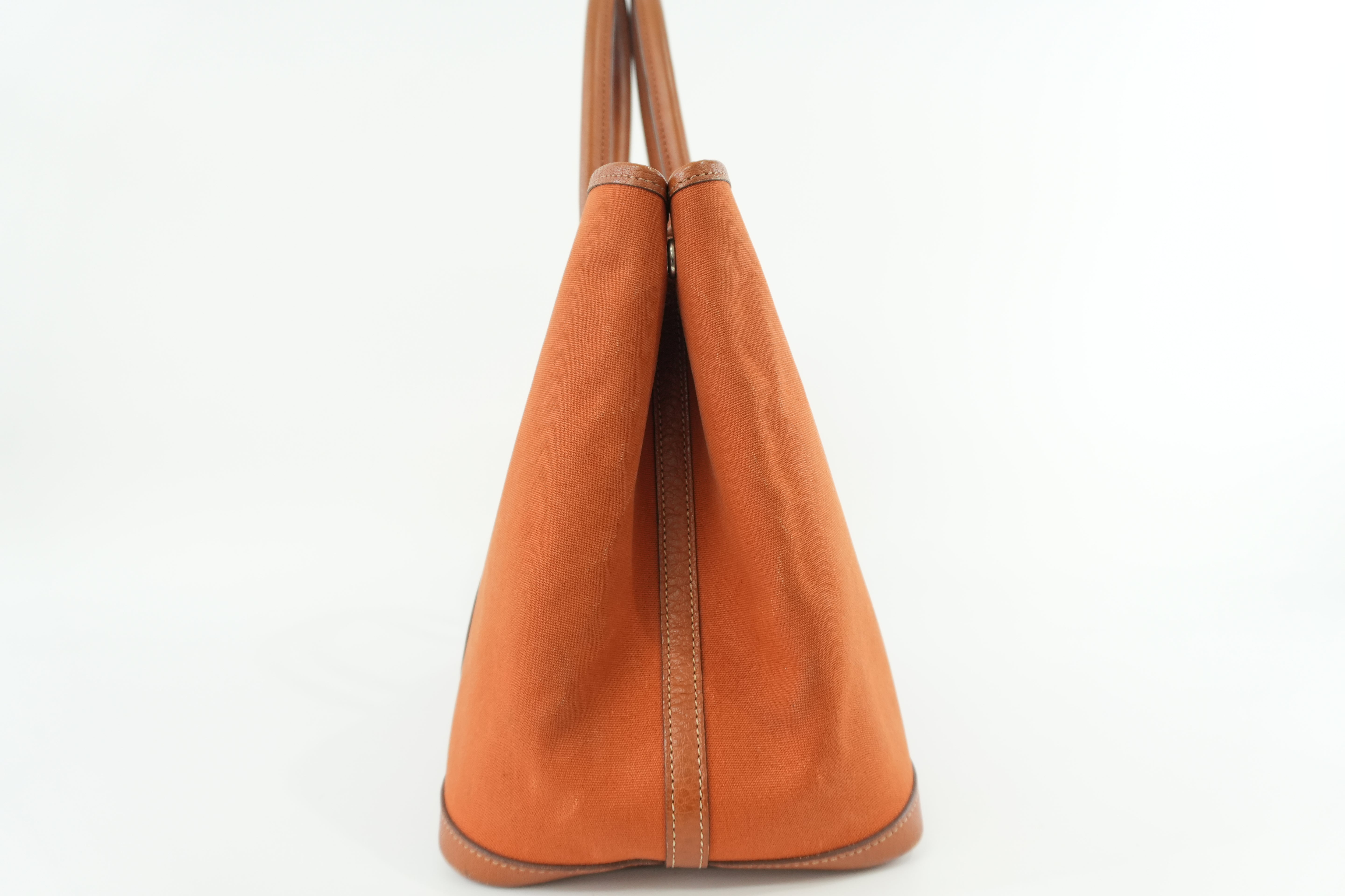 Hermes Garden Party Canvas Orange Used