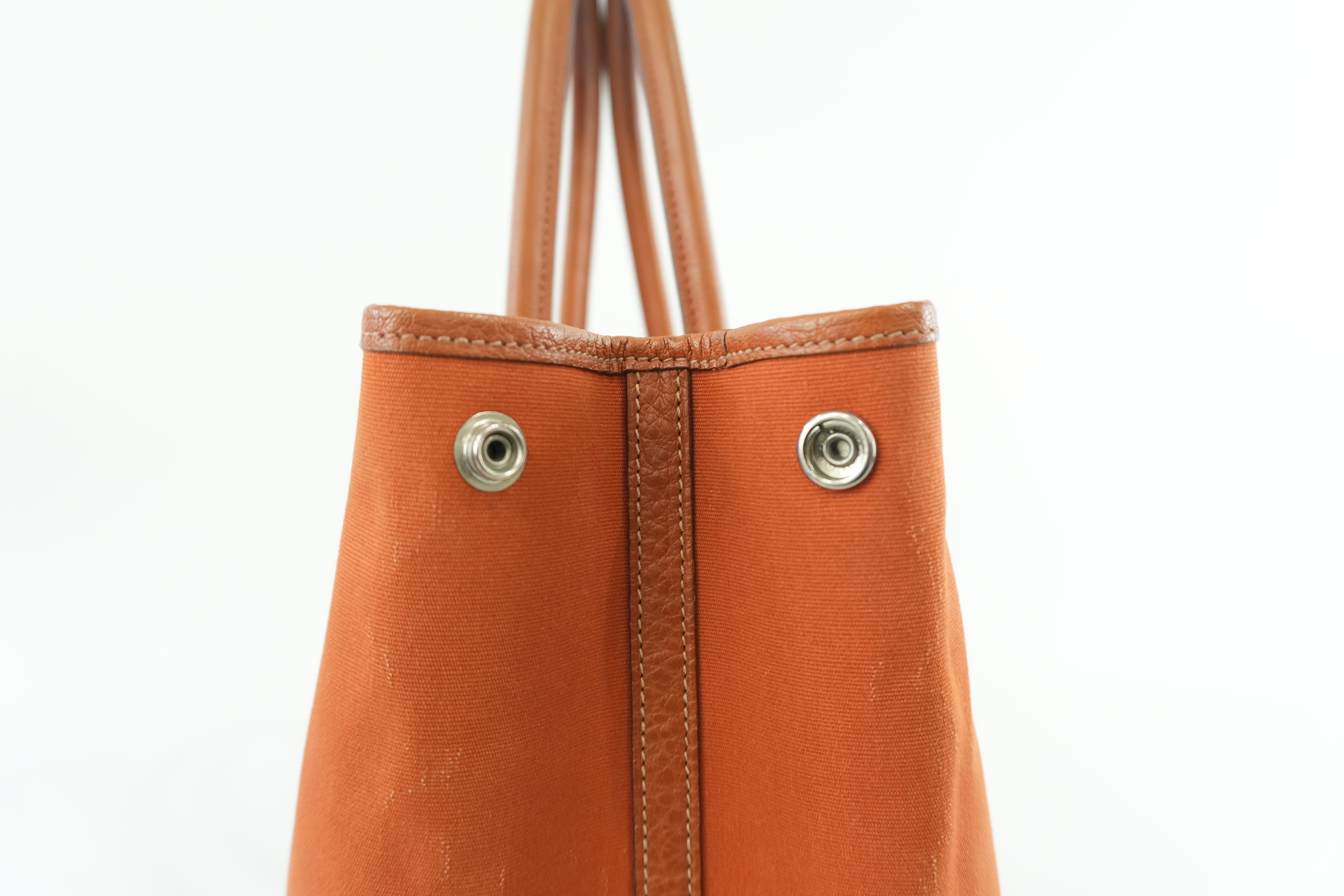 Hermes Garden Party Canvas Orange Used