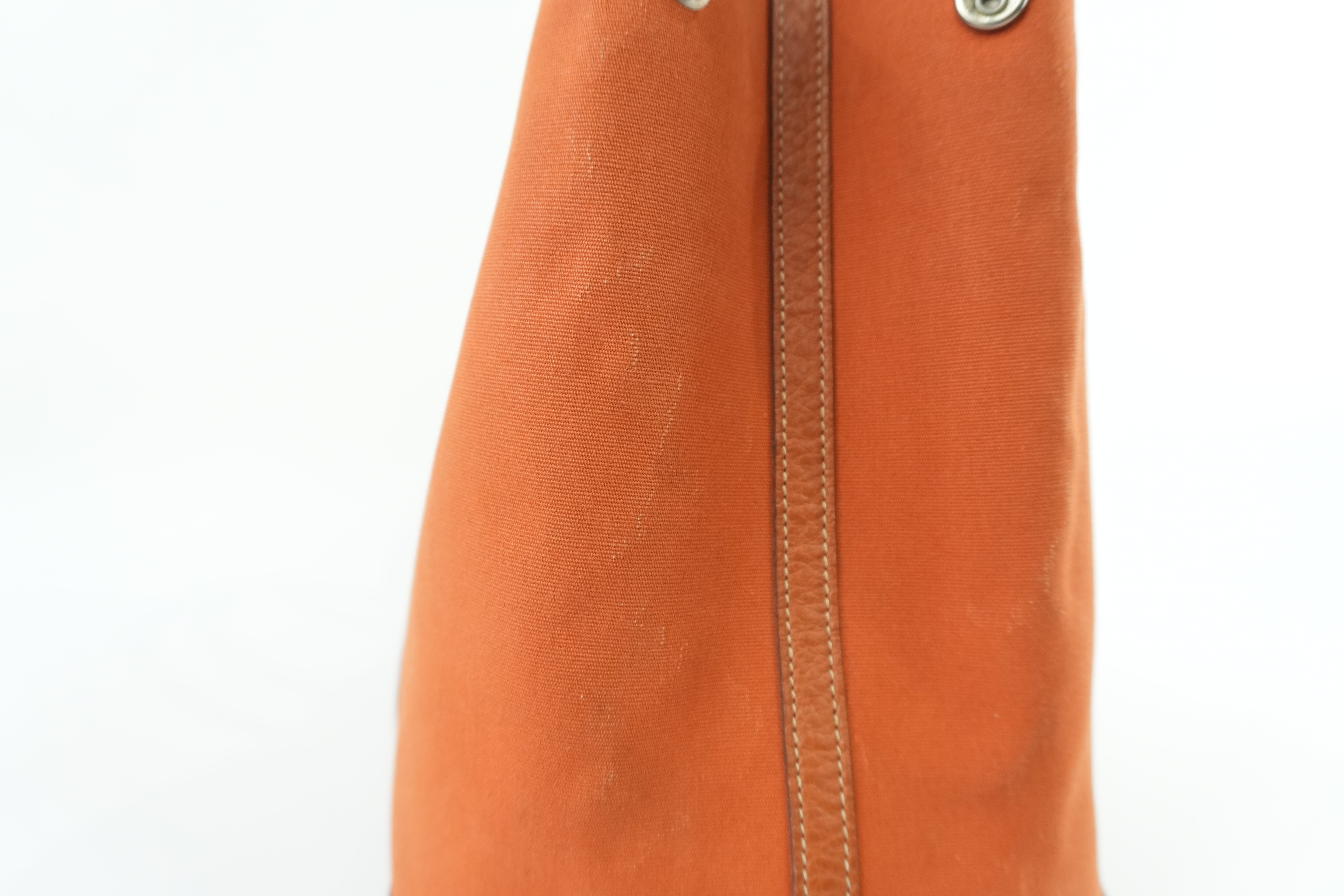 Hermes Garden Party Canvas Orange Used