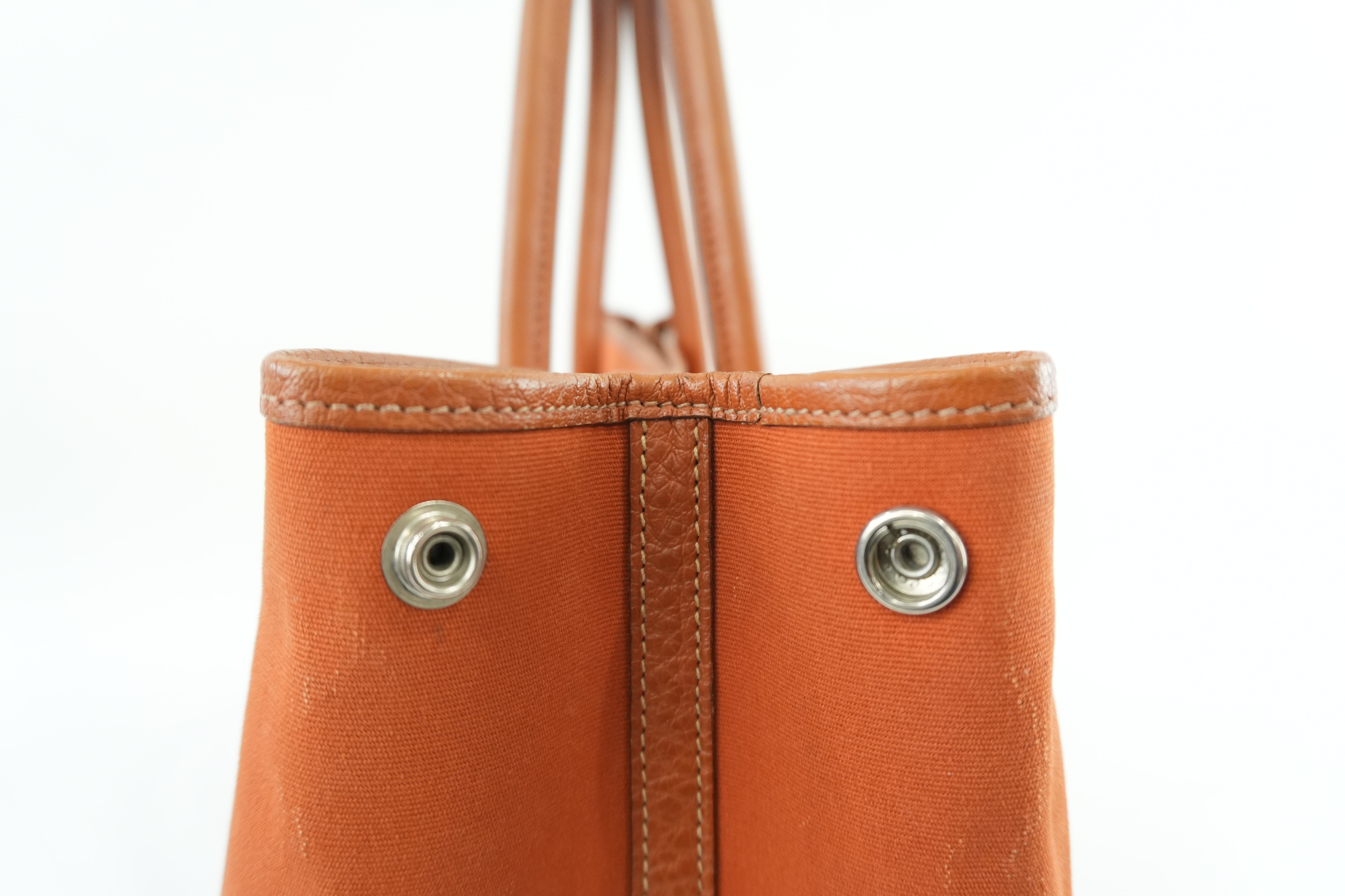 Hermes Garden Party Canvas Orange Used