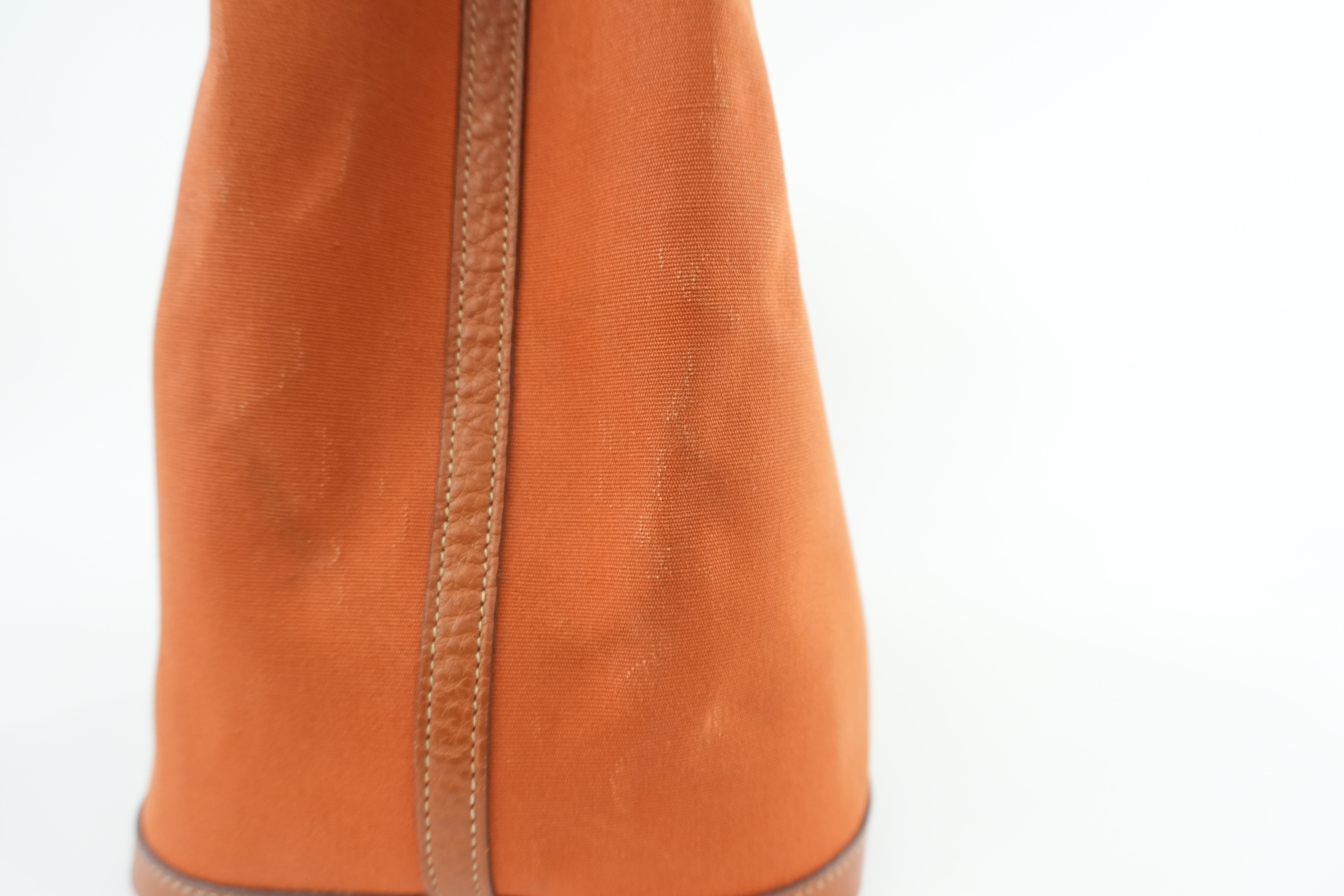 Hermes Garden Party Canvas Orange Used