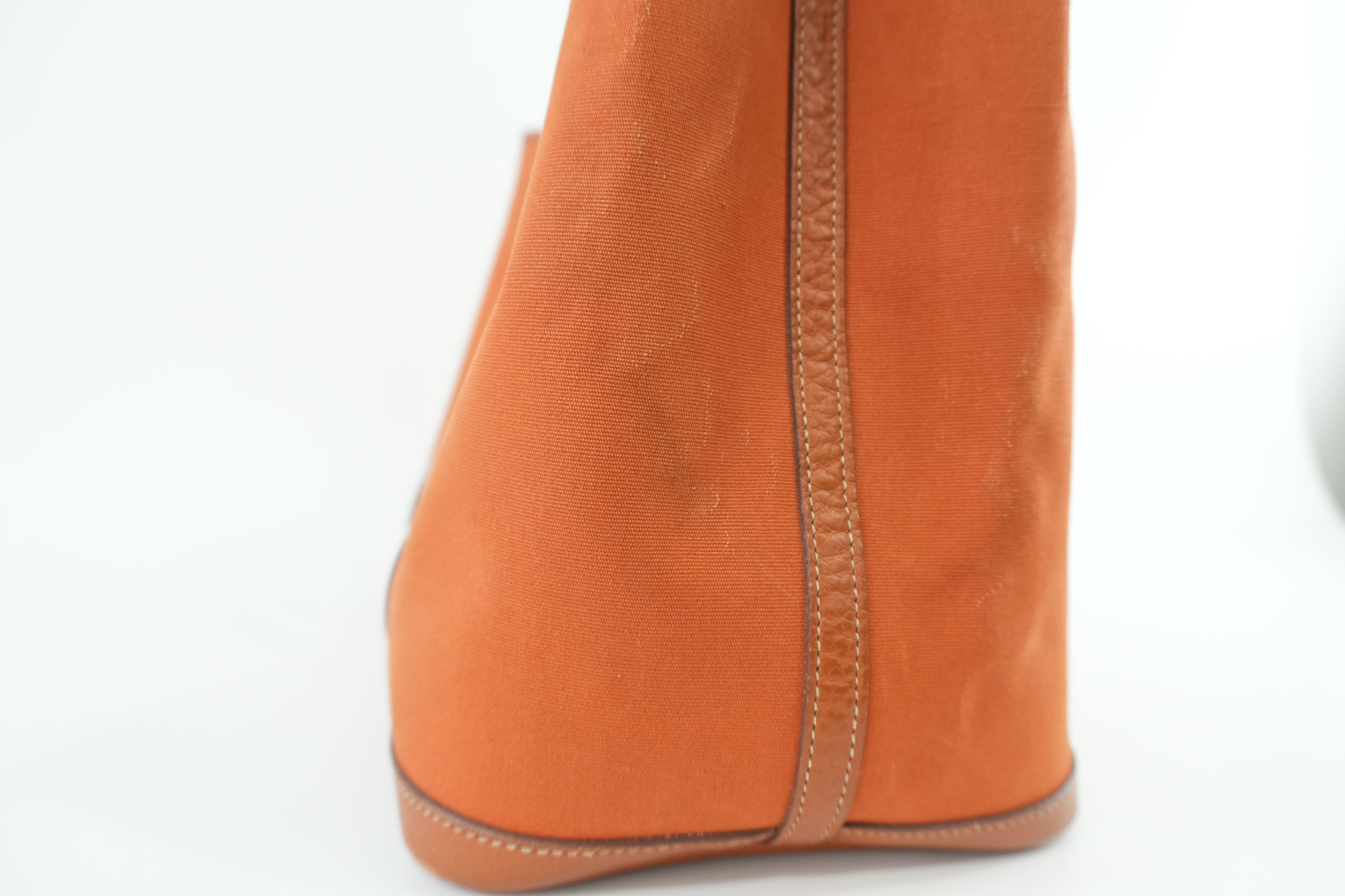 Hermes Garden Party Canvas Orange Used