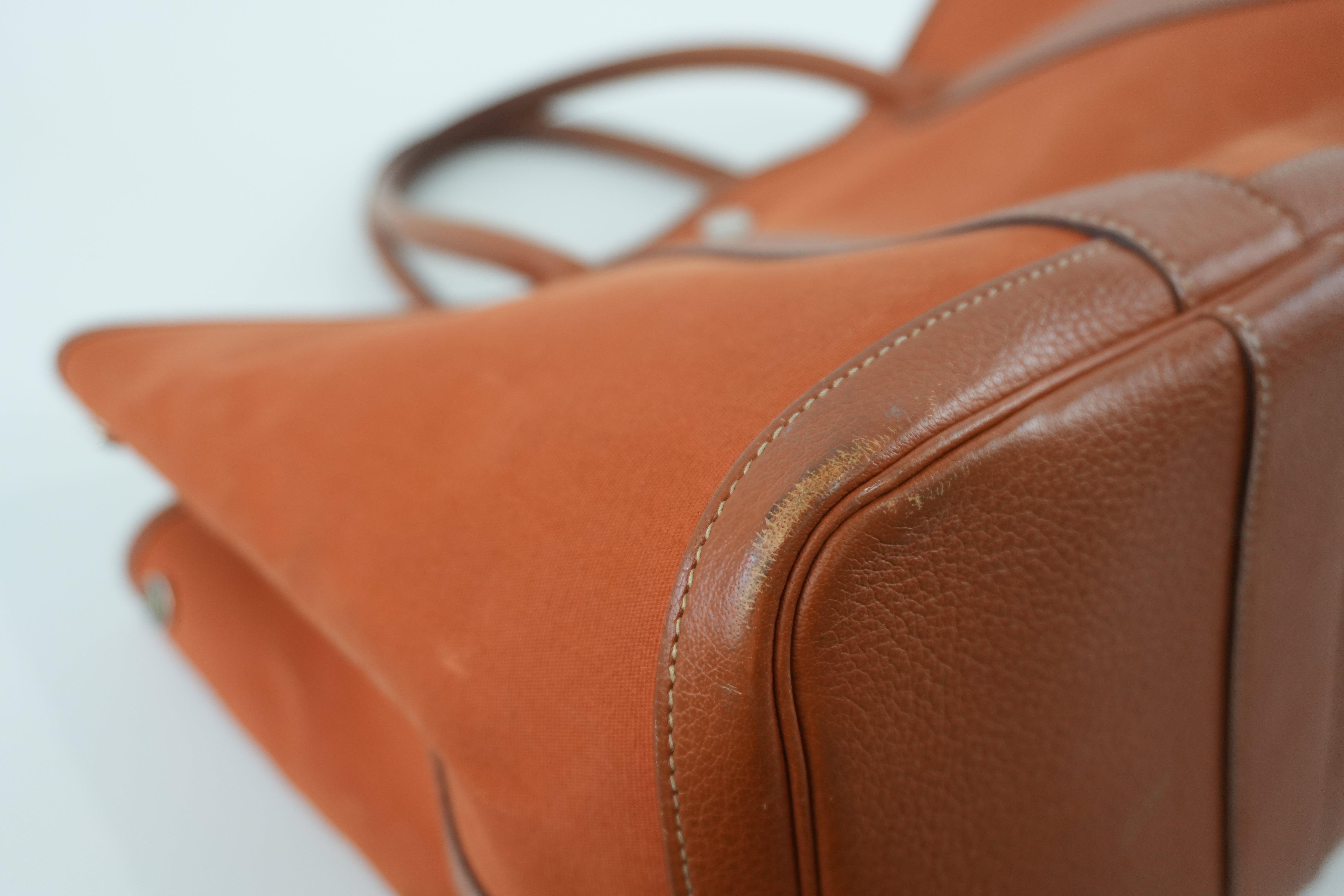 Hermes Garden Party Canvas Orange Used