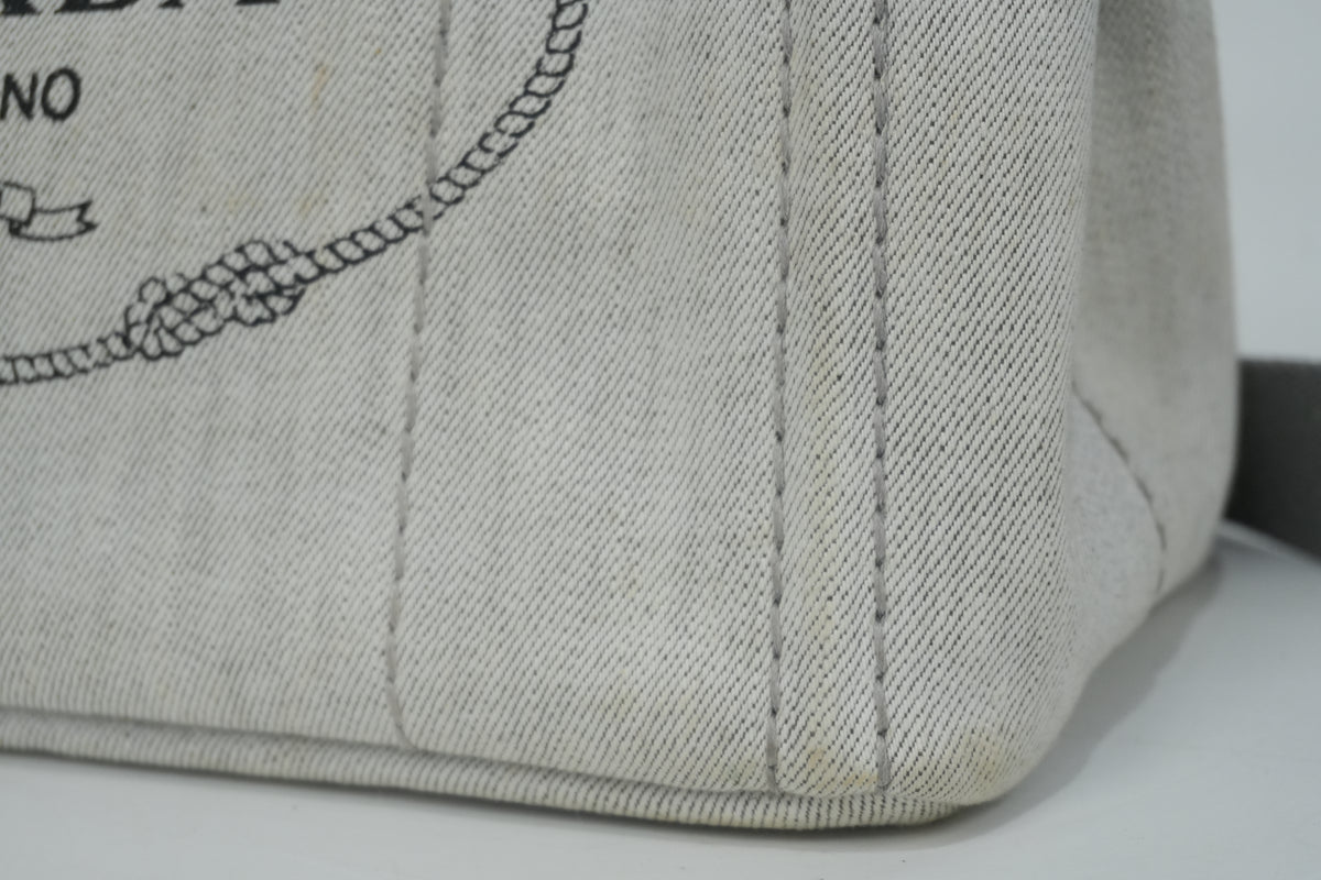 Pre-Owned Prada Fabric Canvas two Way Canapa Shoulder Bag Gray