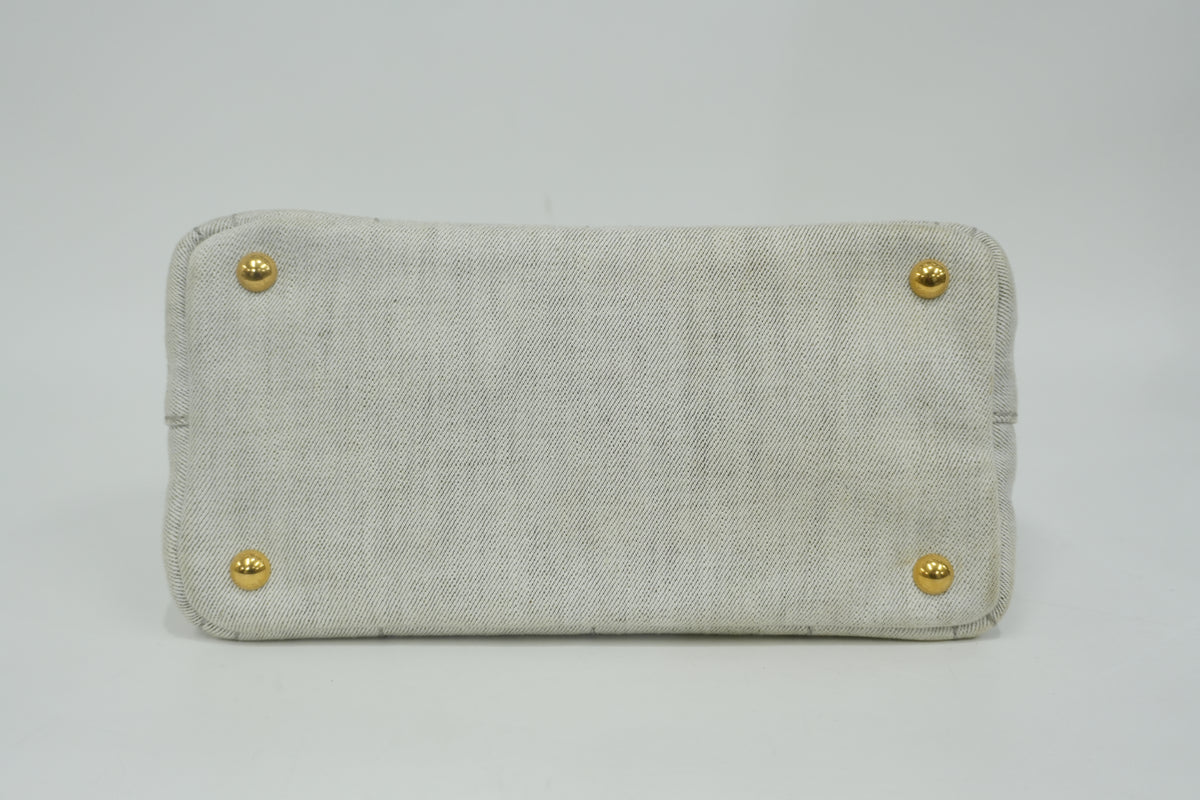 Pre-Owned Prada Fabric Canvas two Way Canapa Shoulder Bag Gray