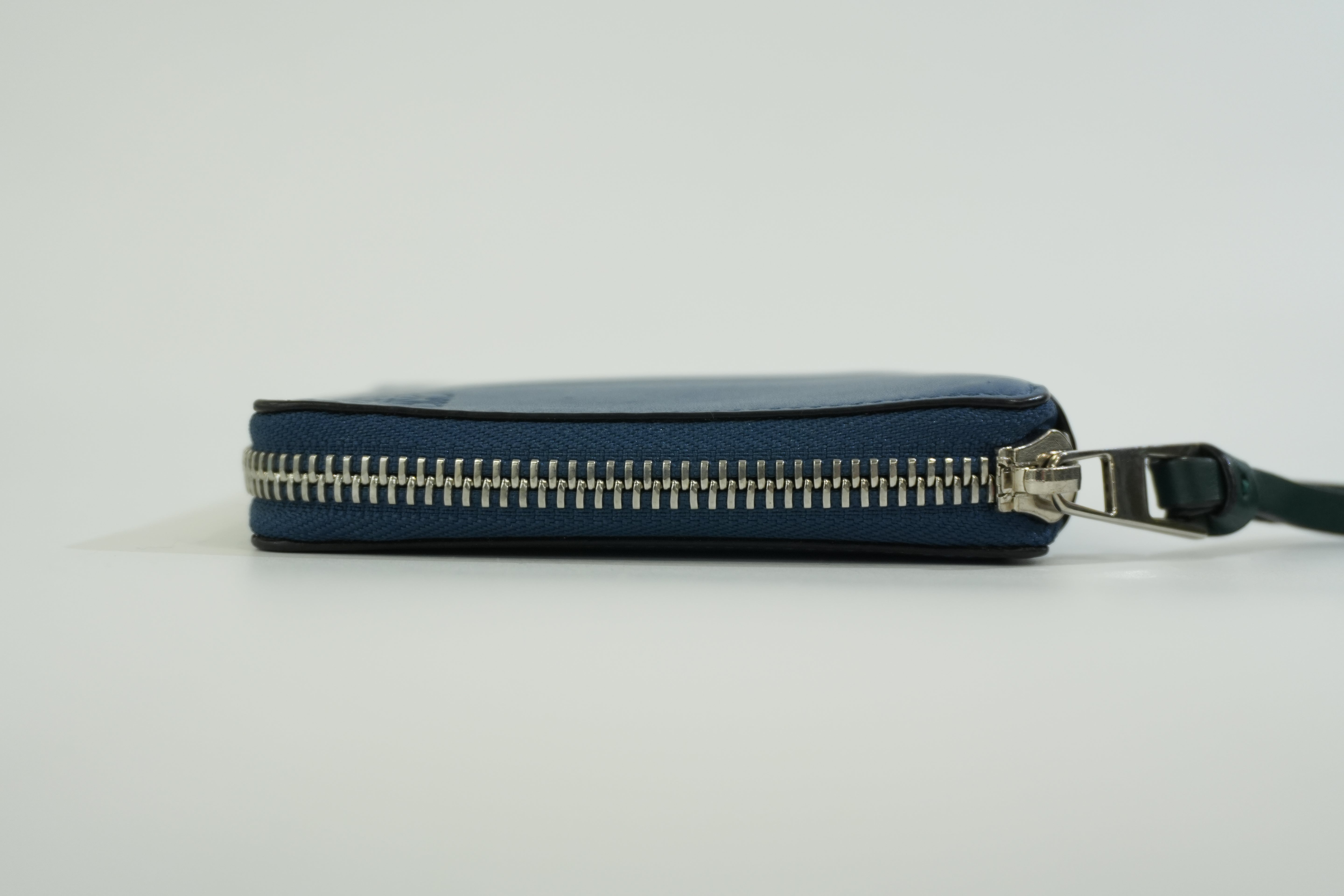 Pre-owned Loewe Leather Compact Wallet Blue