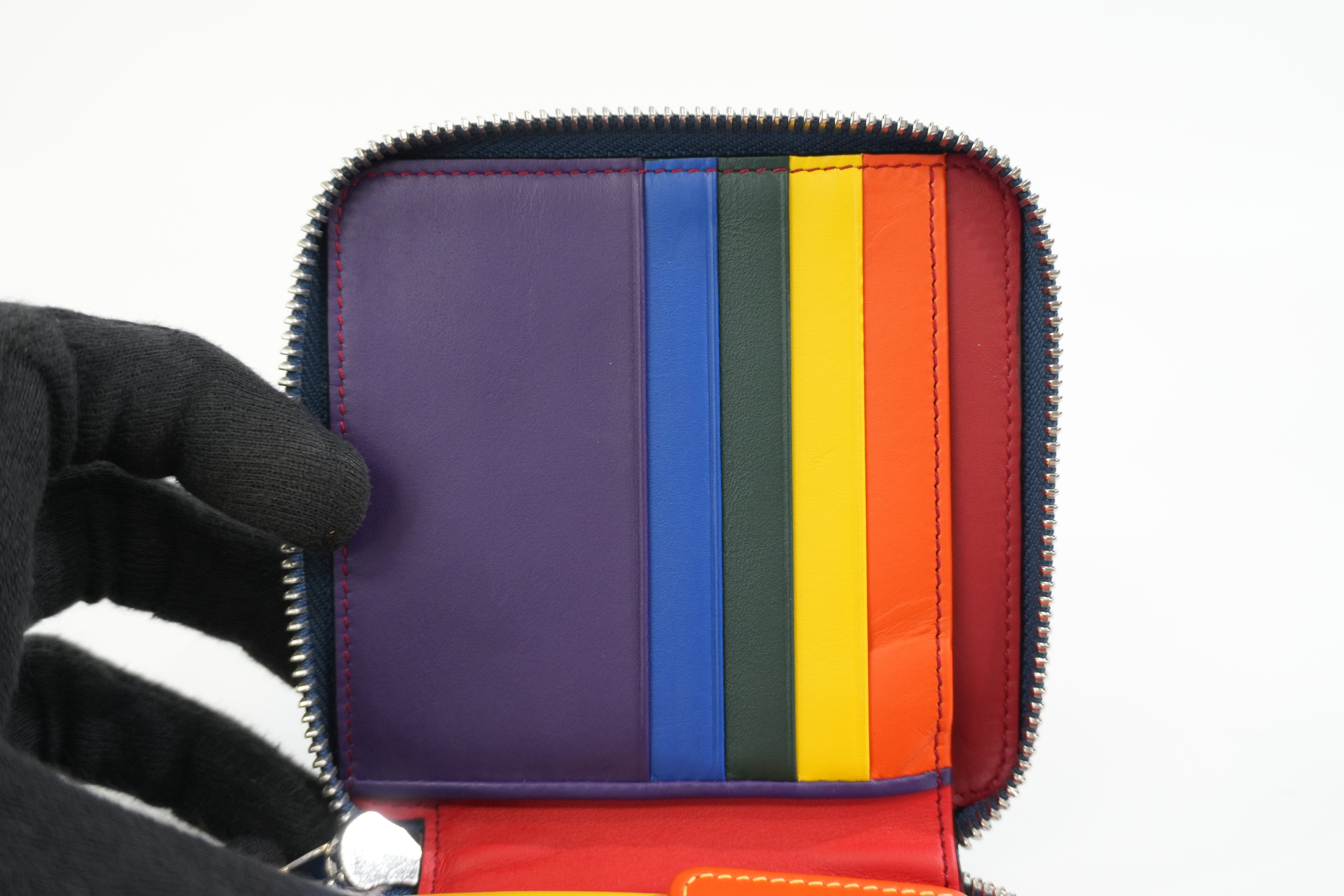 Pre-owned Loewe Leather Compact Wallet Blue