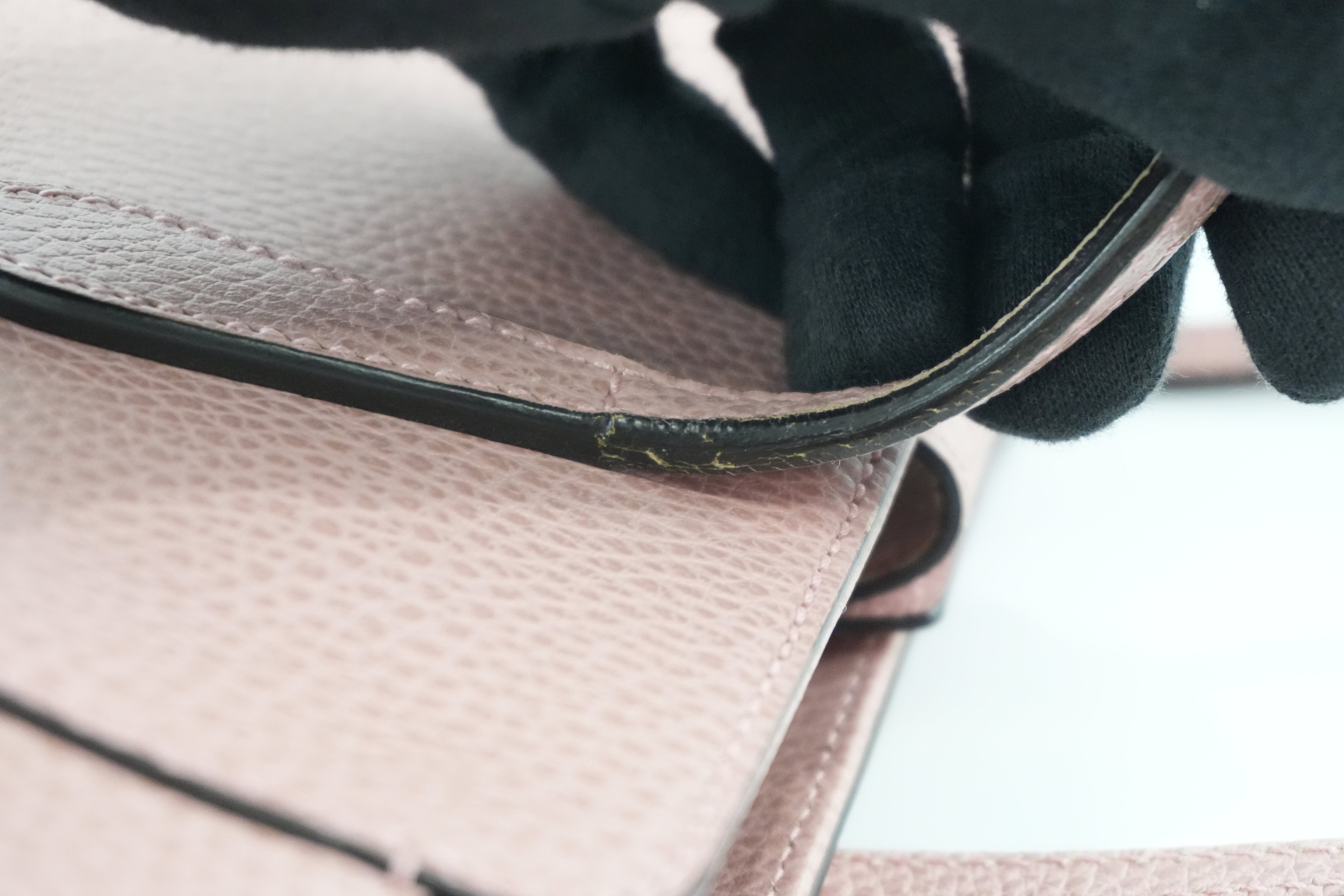 Gucci Swing Tote Bag Pink Leather Used