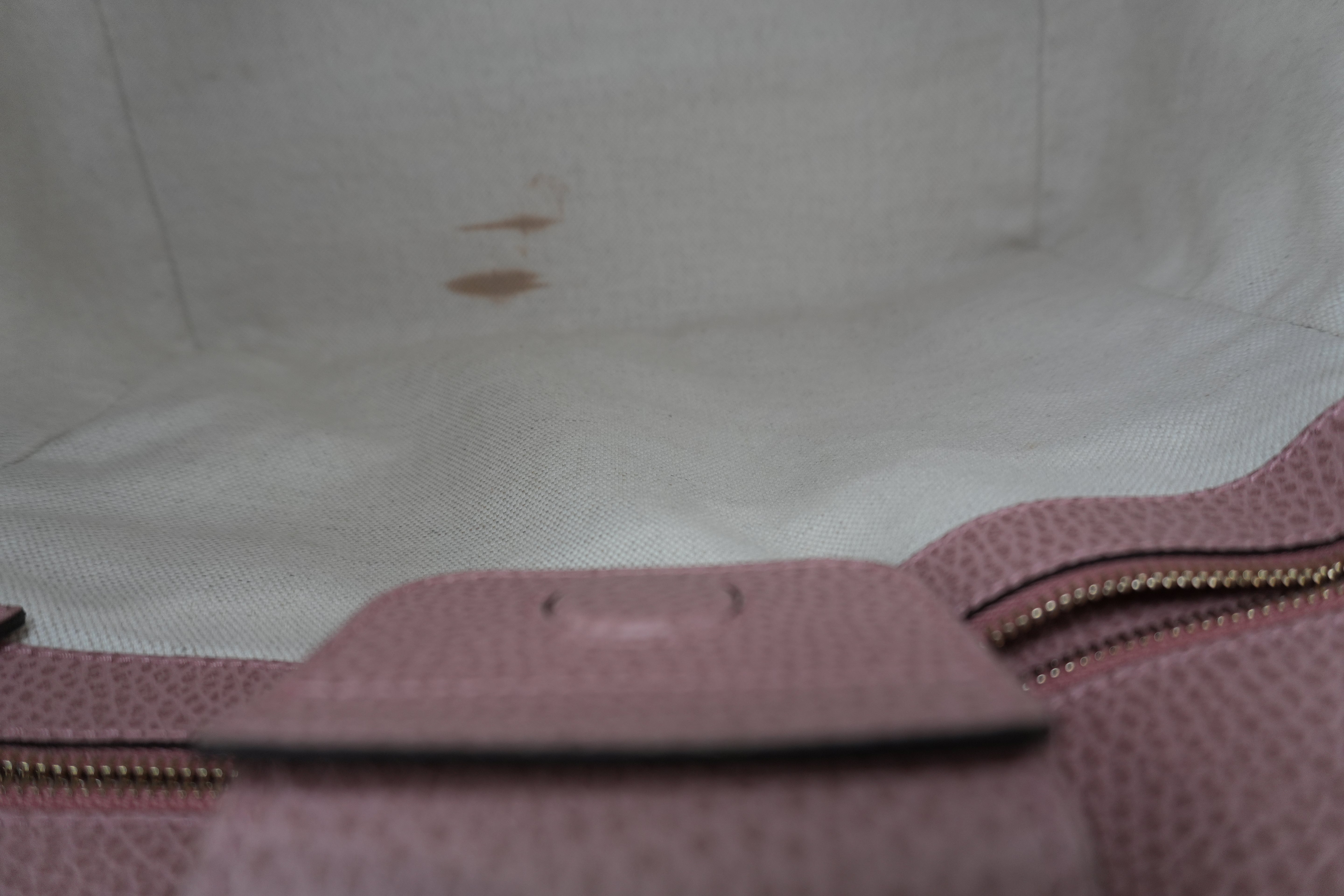 Gucci Swing Tote Bag Pink Leather Used