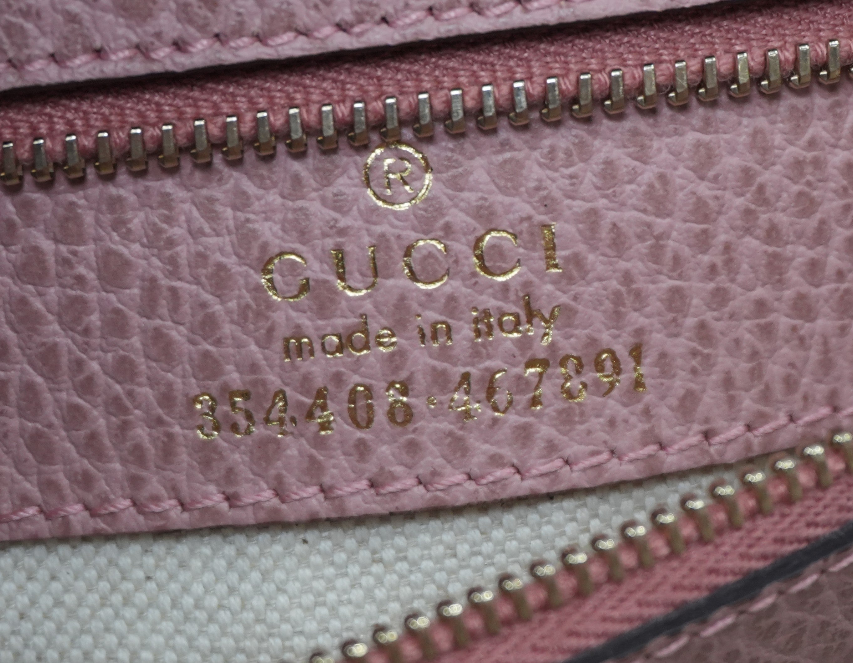 Gucci Swing Tote Bag Pink Leather Used