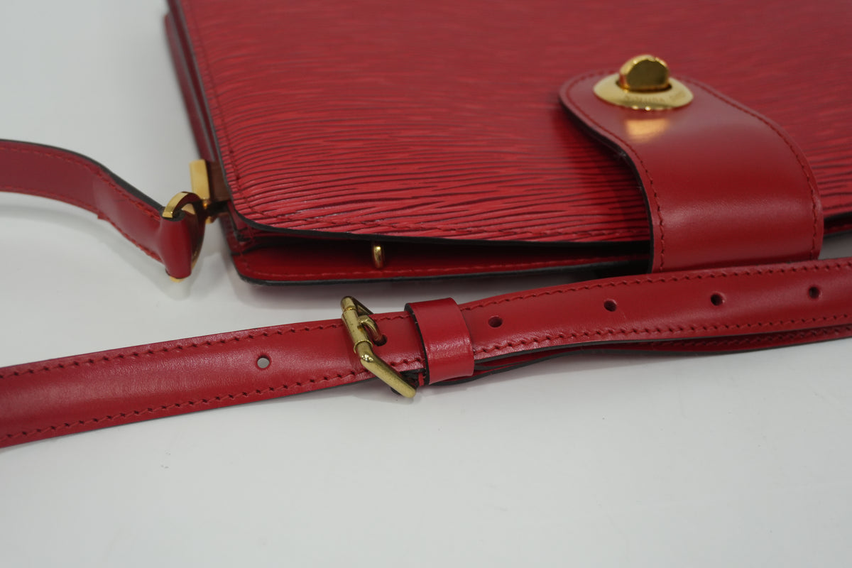 Louis Vuitton Epi Capuchin Shoulder Bag Red