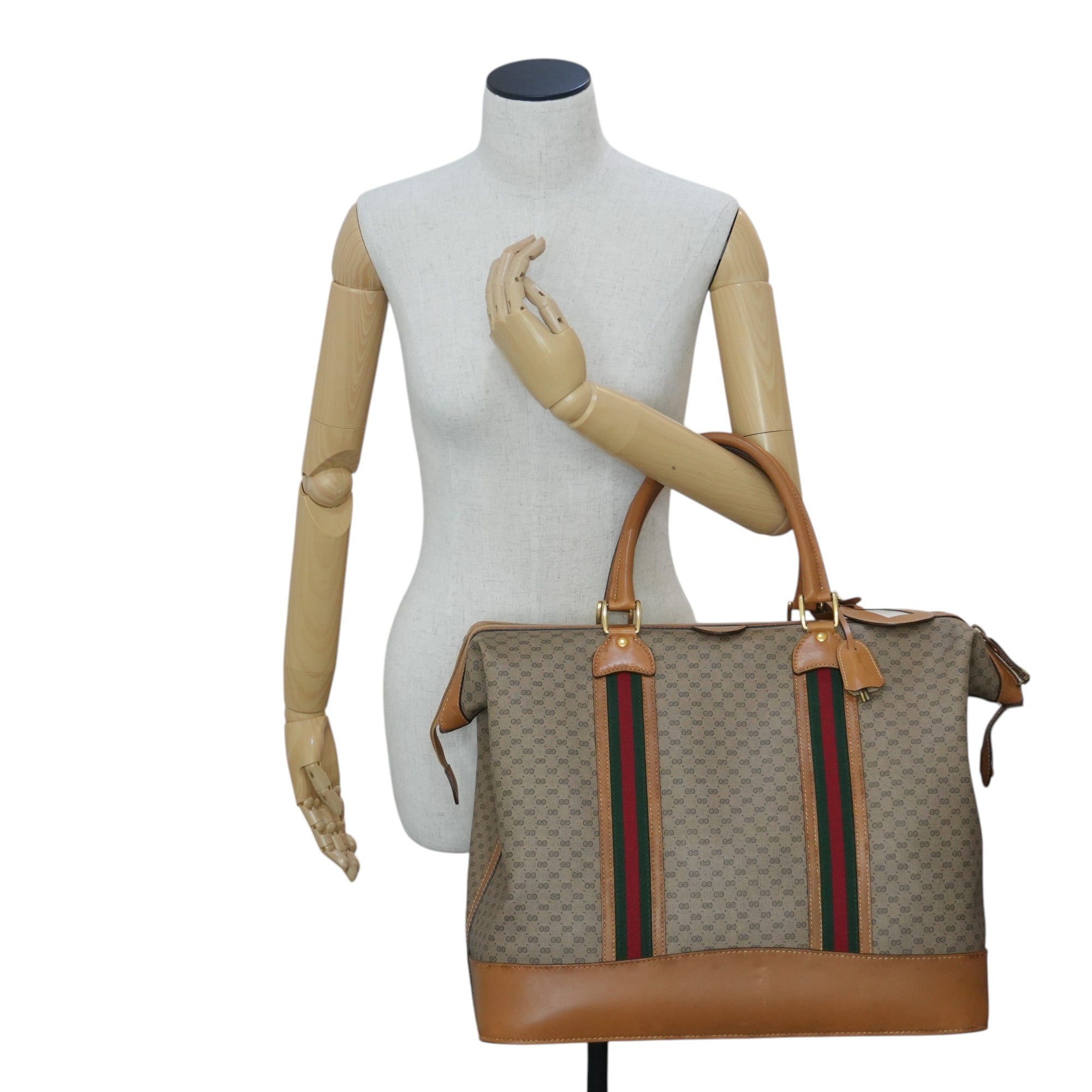 Pre-owned Gucci Supreme Travel Bag Brown