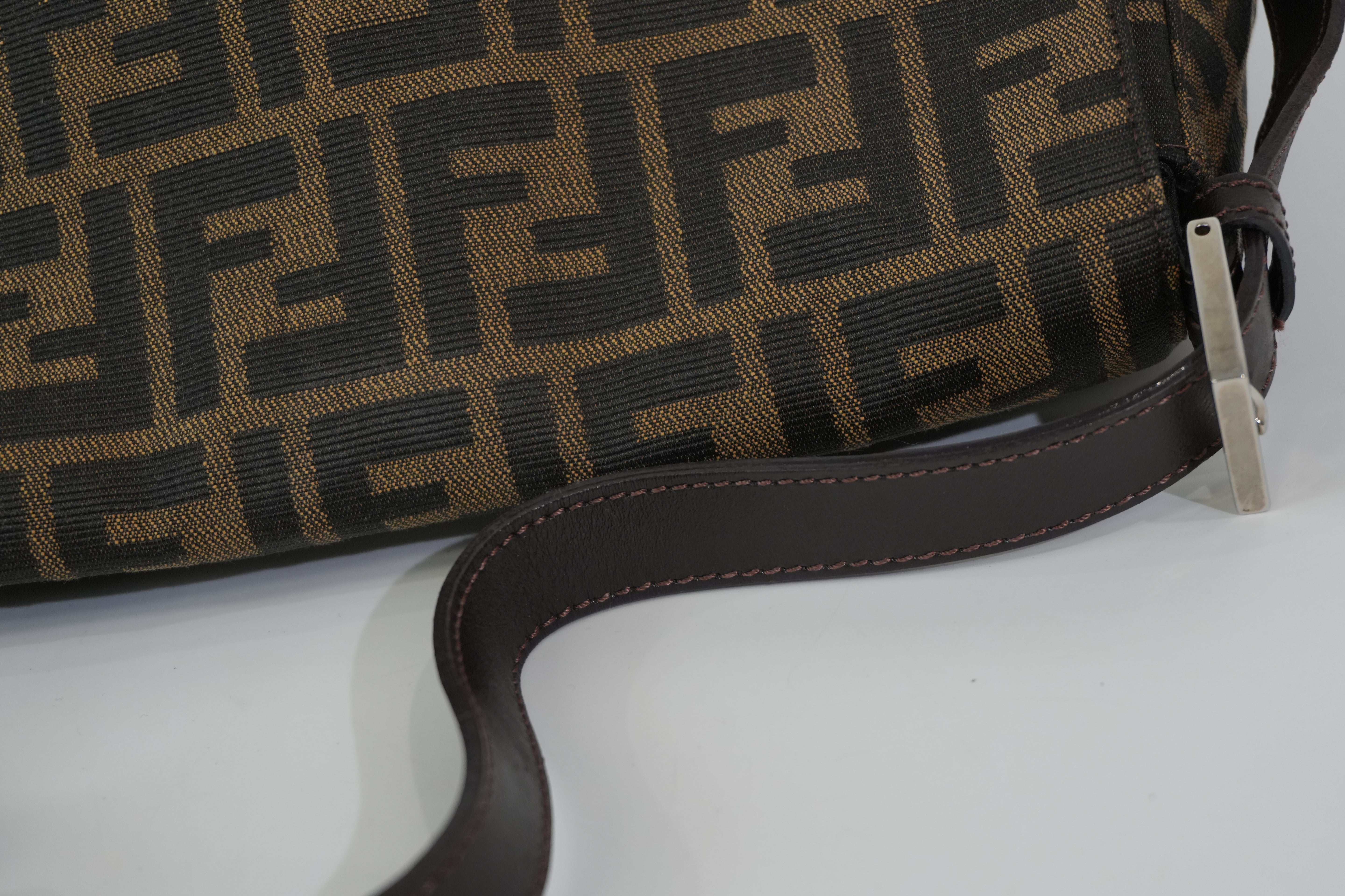 Pre-owned Fendi Zucca Mamma Baguette Handbag Brown