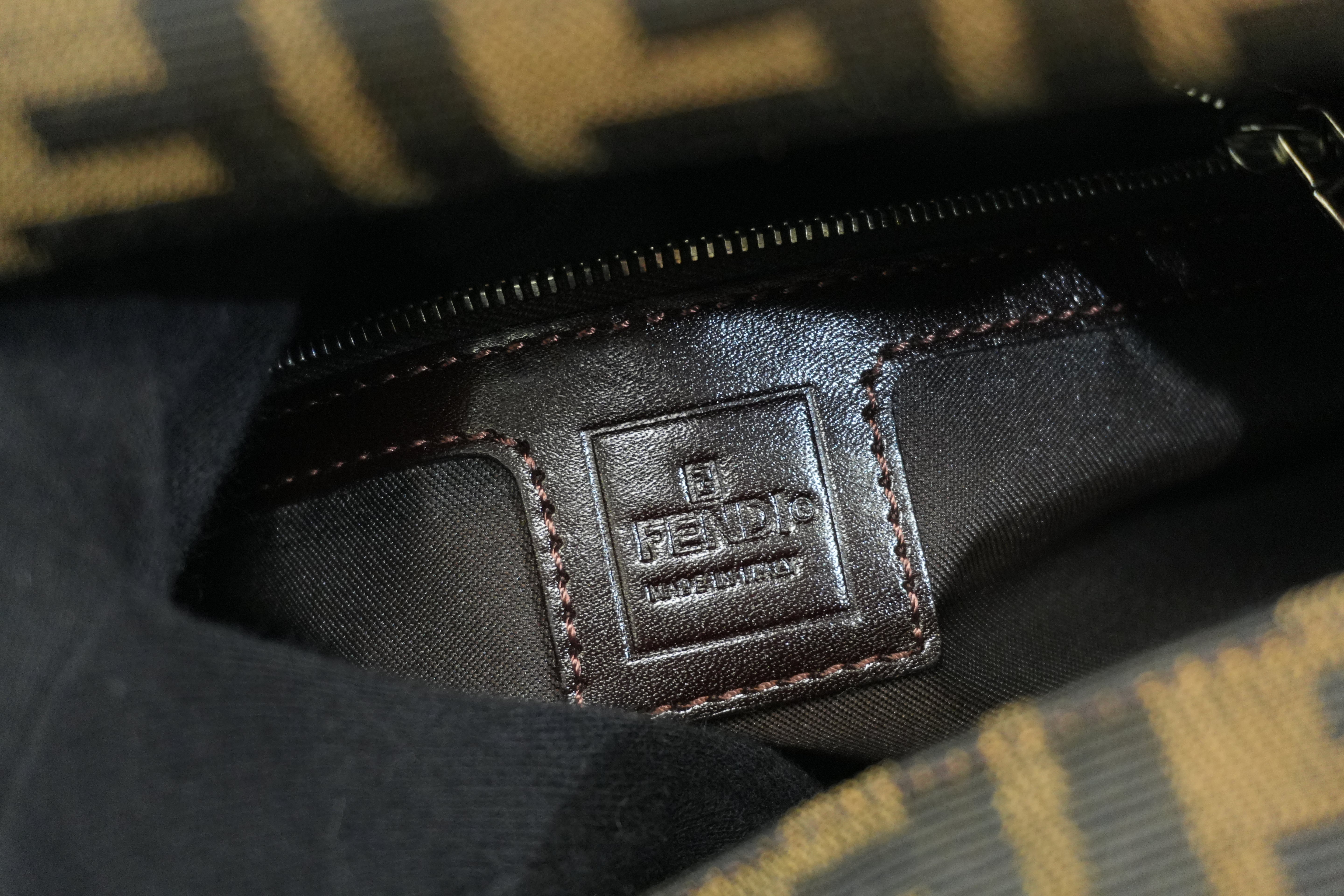 Pre-owned Fendi Zucca Mamma Baguette Handbag Brown