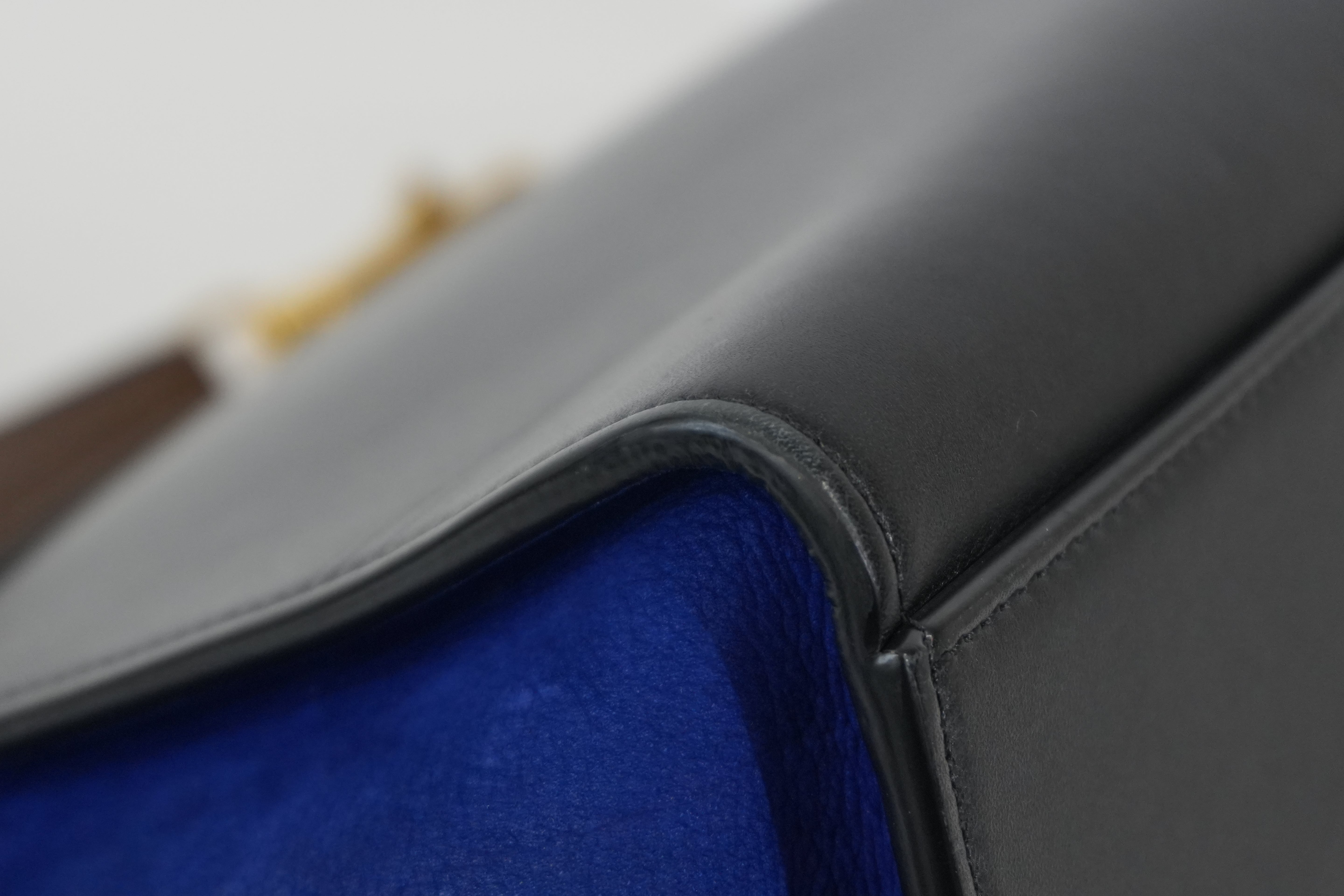 Pre-owned Celine Two Way Trapeze Shoulder Bag Blue and Brown