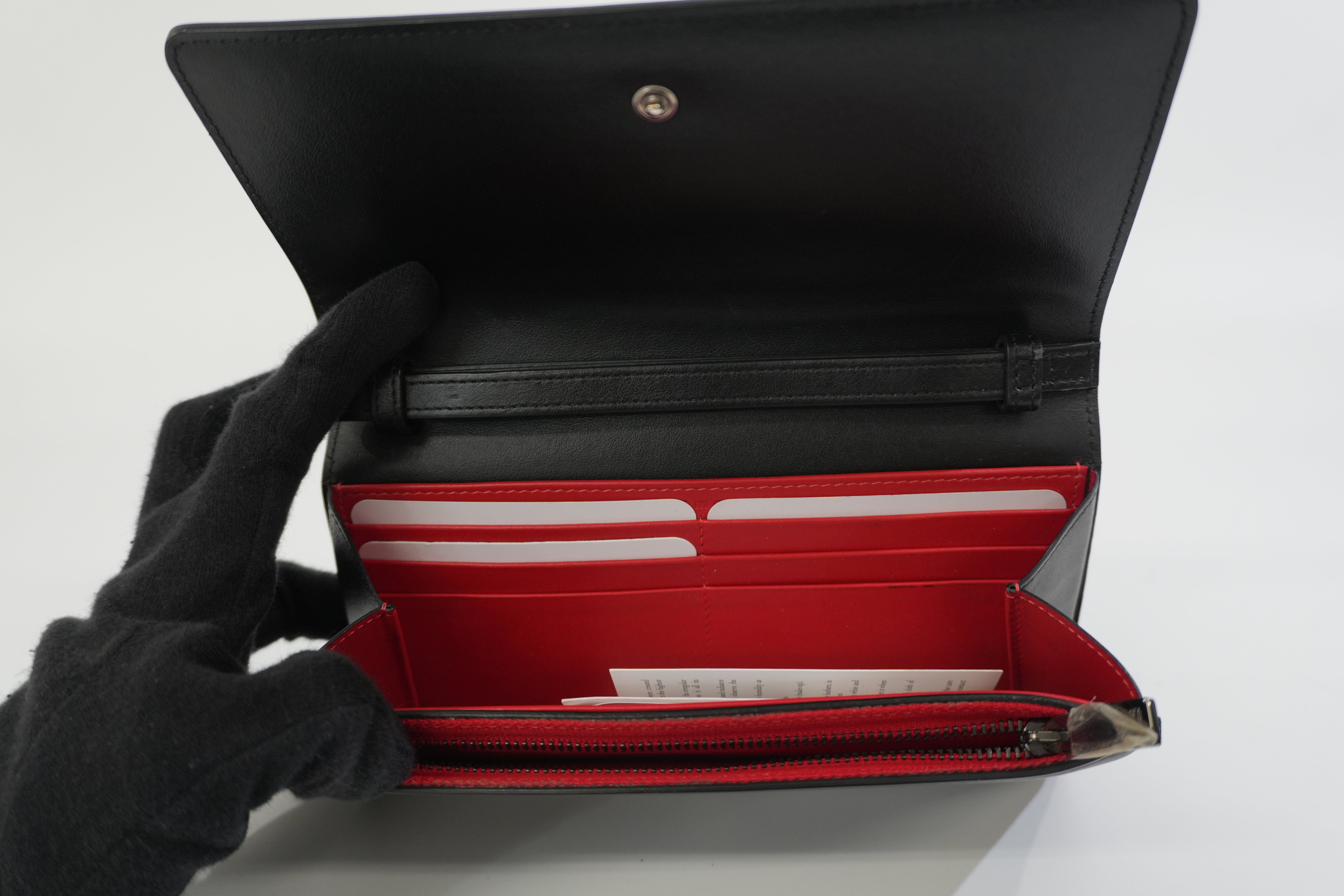 Pre-owned Christian Louboutin Studs Leather Wallet Black