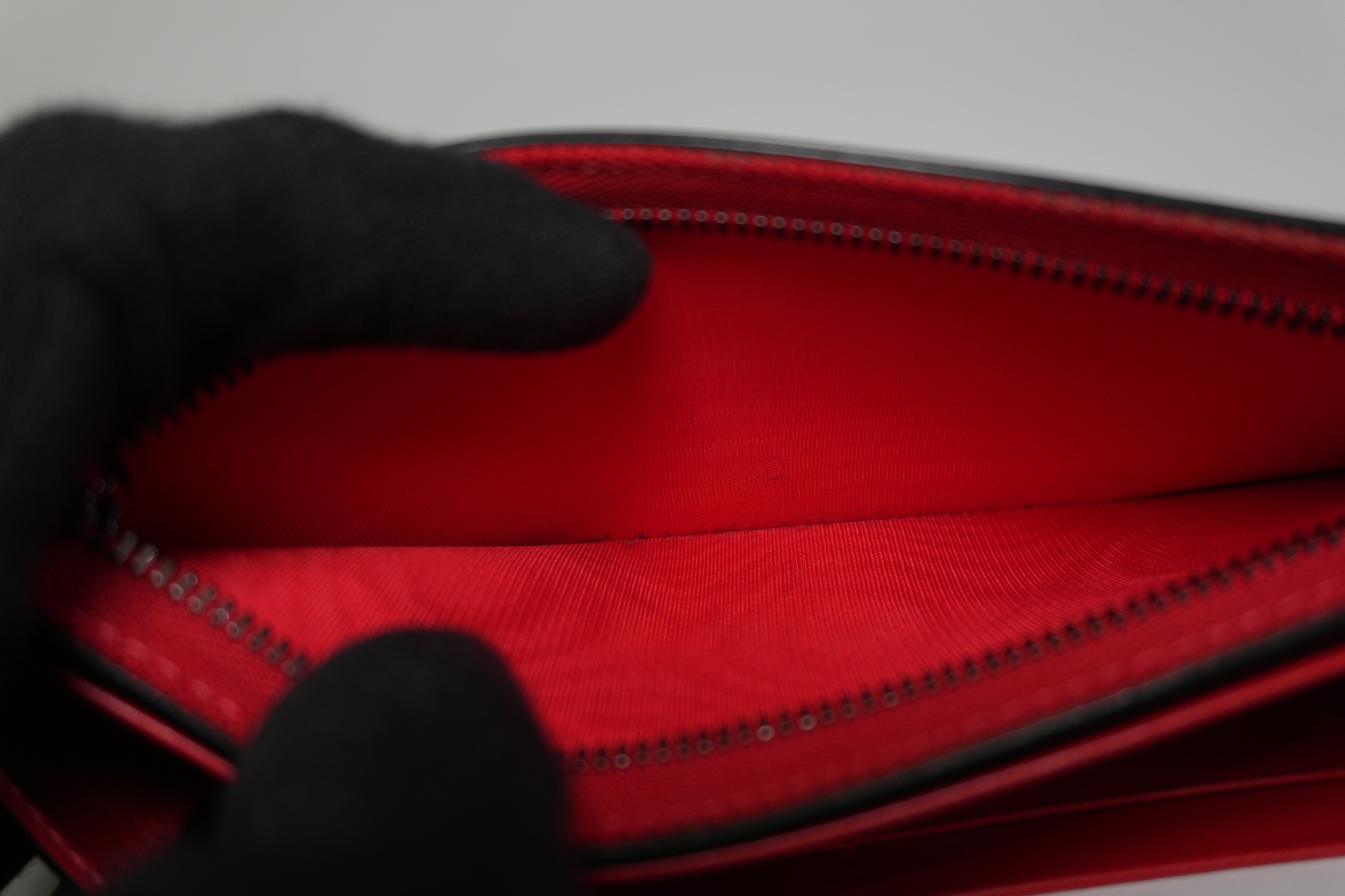 Pre-owned Christian Louboutin Studs Leather Wallet Black