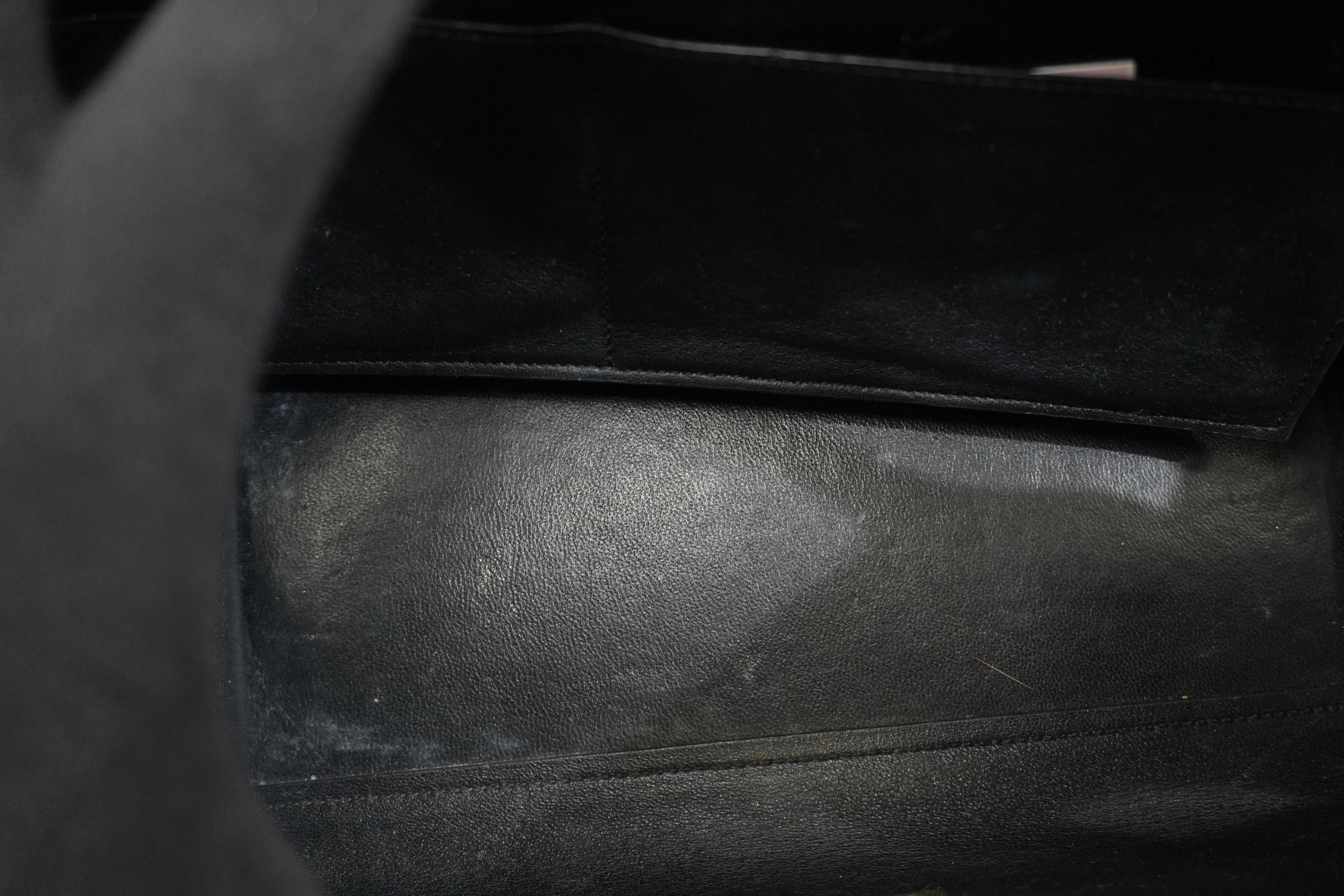 Pre-owned Celine Two Way Trapeze Shoulder Bag Blue and Brown