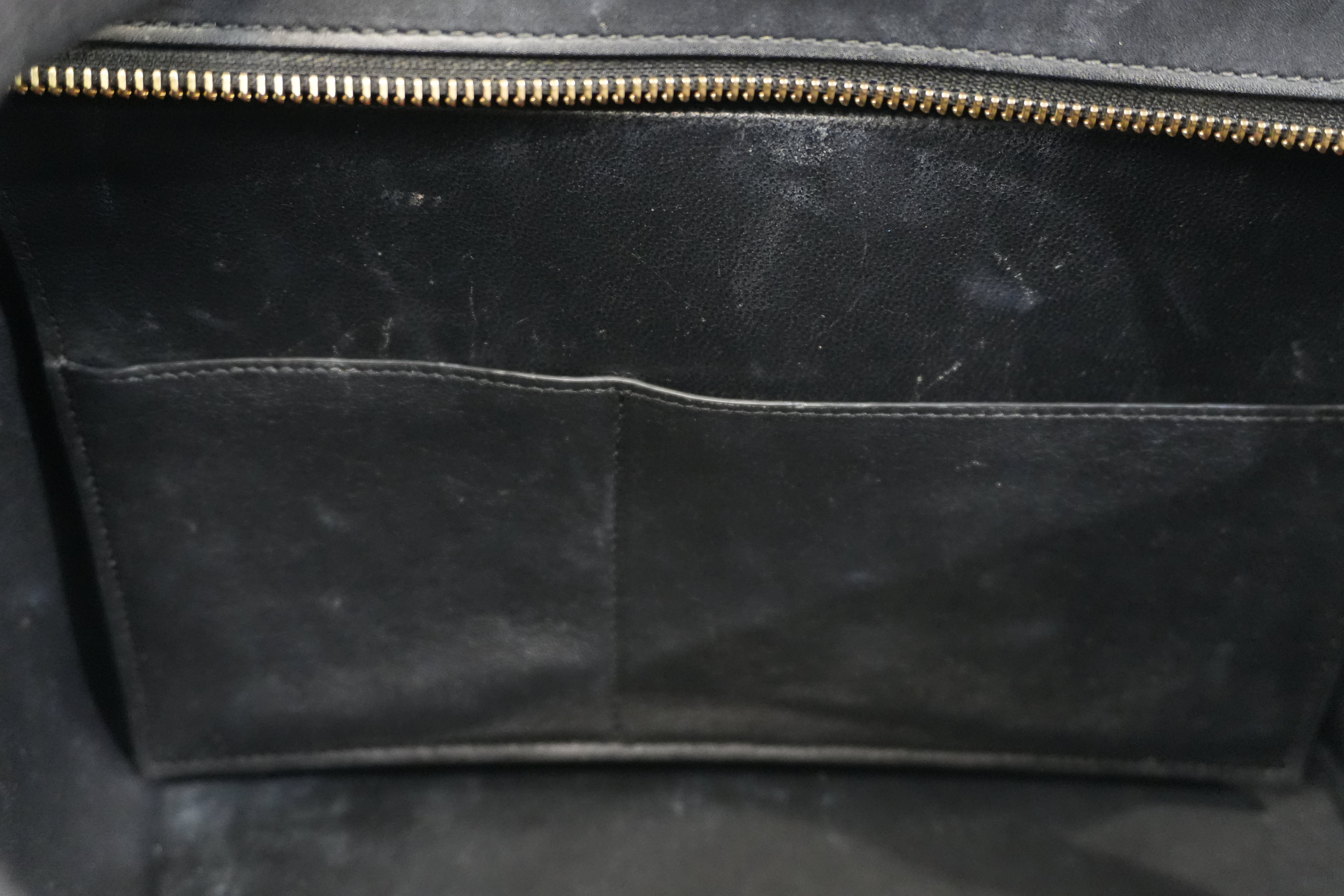 Pre-owned Celine Two Way Trapeze Shoulder Bag Blue and Brown